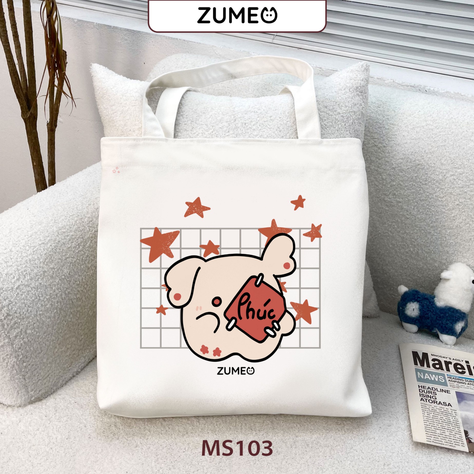 Túi tote, túi vải canvas Zumeo - BST Tili Land