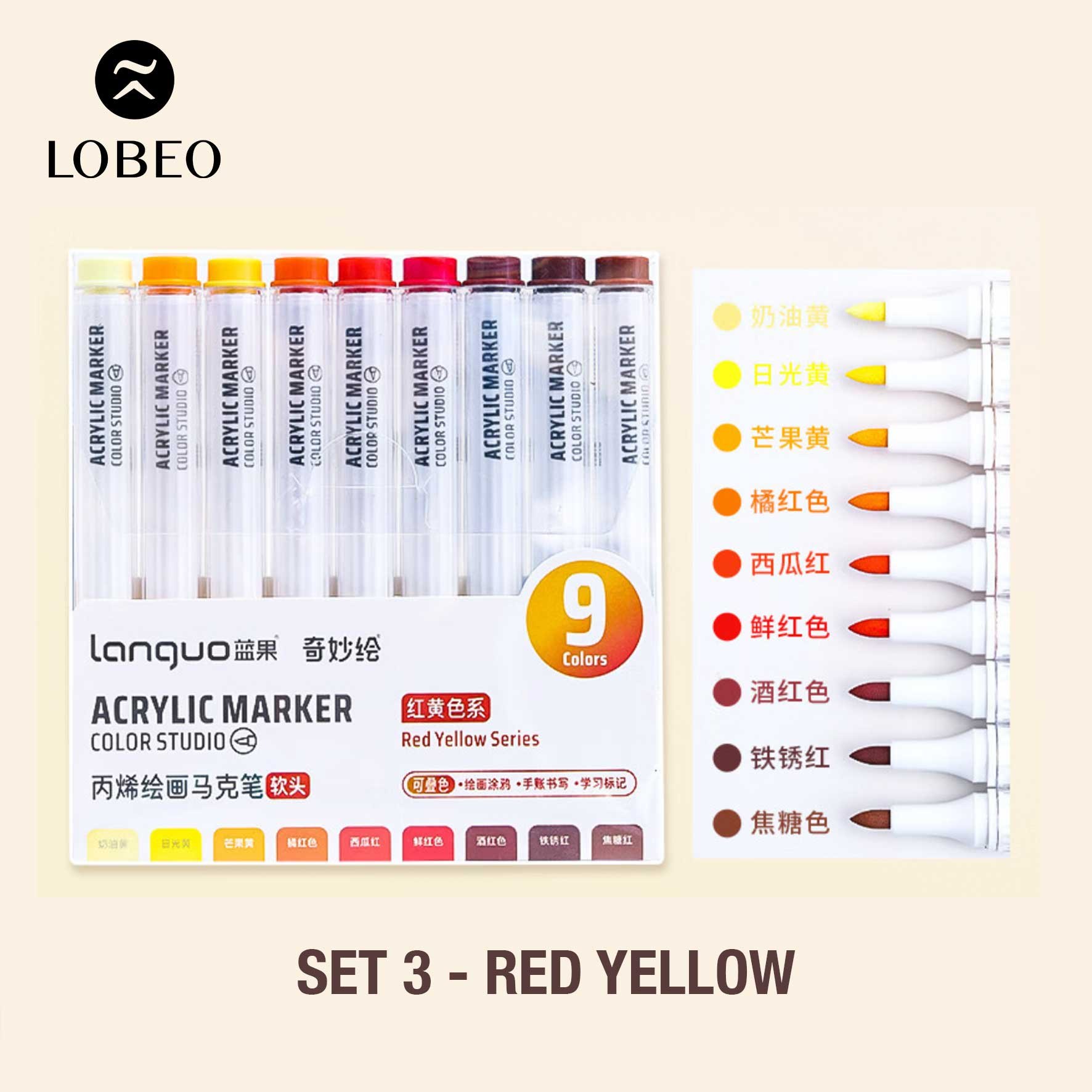 Set màu acrylic marker Languo