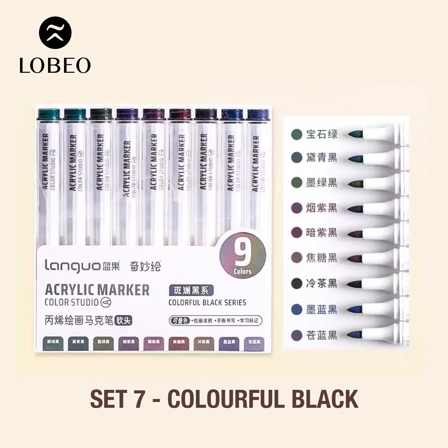 Set màu acrylic marker Languo