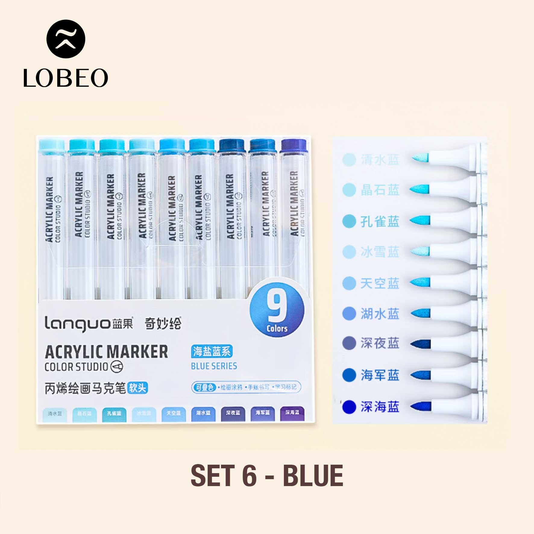 Set màu acrylic marker Languo