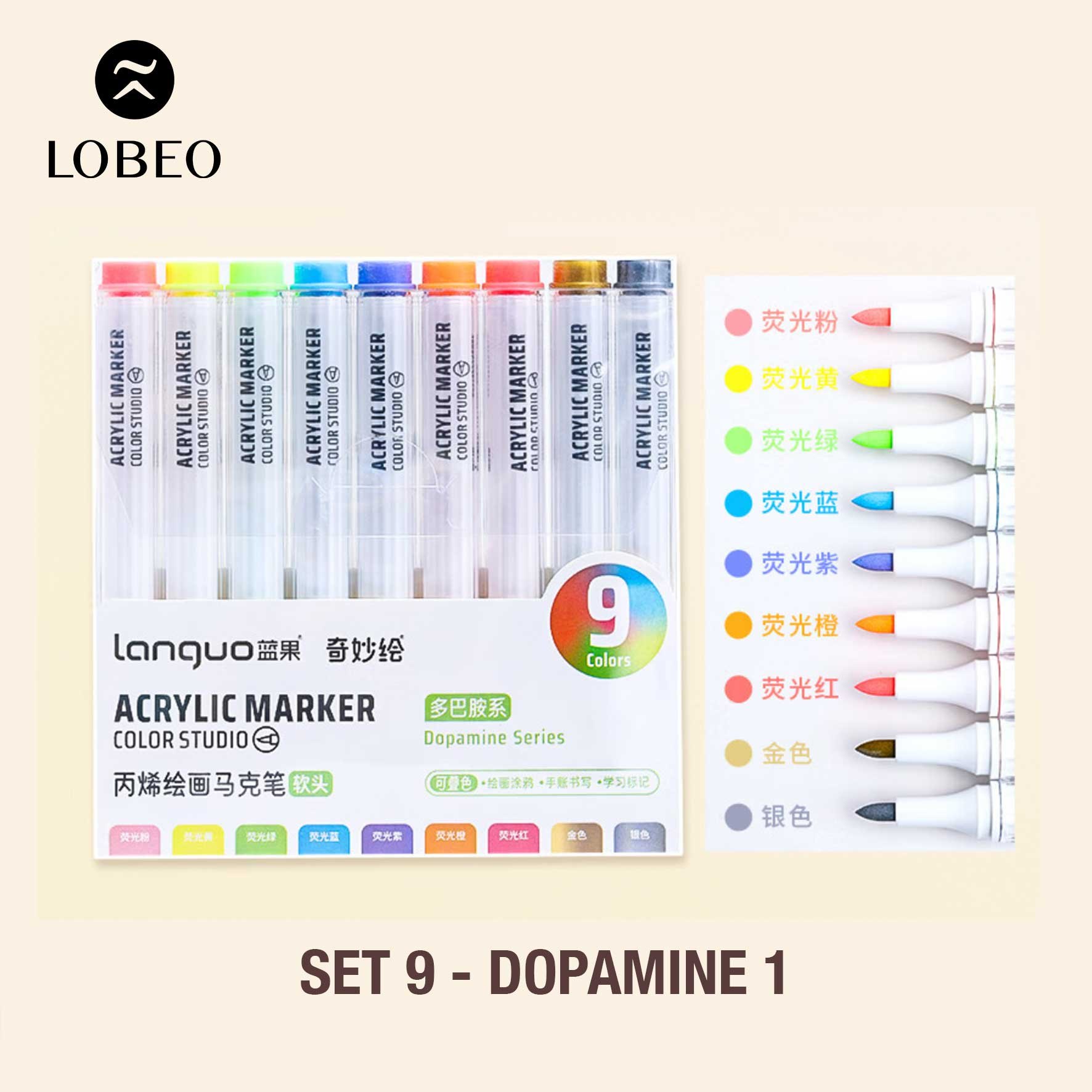 Set màu acrylic marker Languo