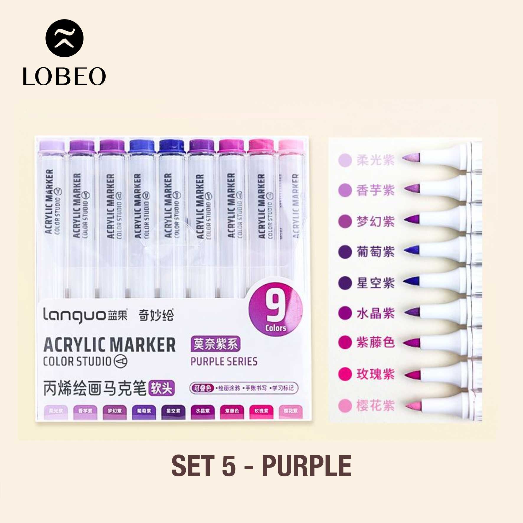 Set màu acrylic marker Languo