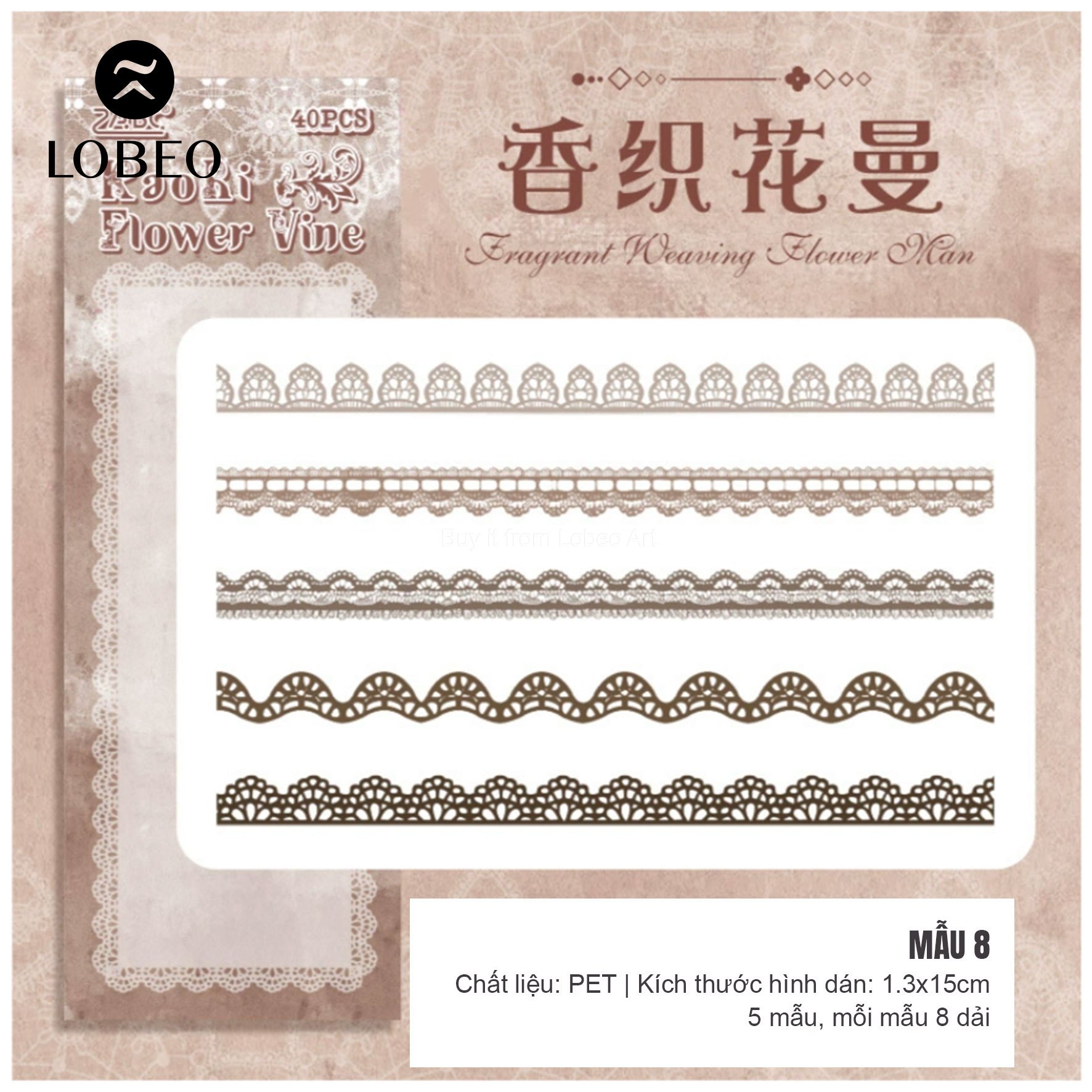 Sticker trang trí dạng ren