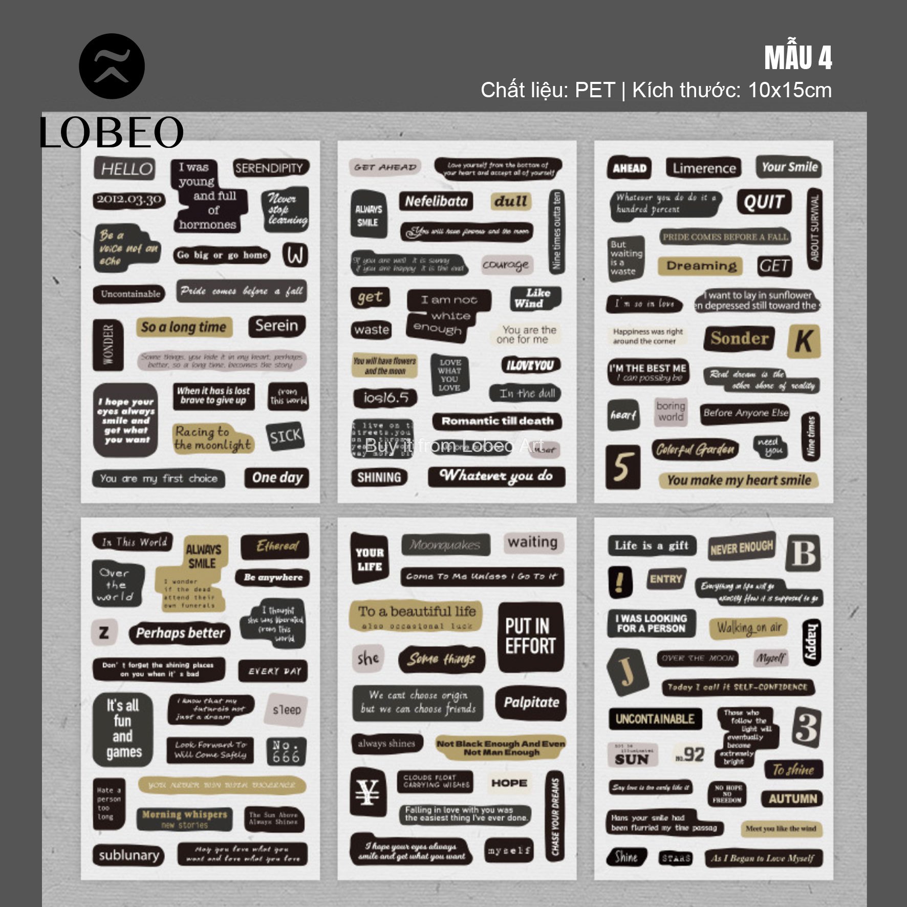 Sticker câu quotes PET chống nước