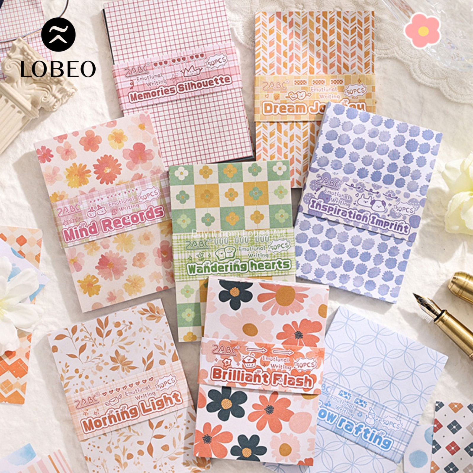 Set 50 miếng giấy hoạ tiết trang trí sổ vintage
