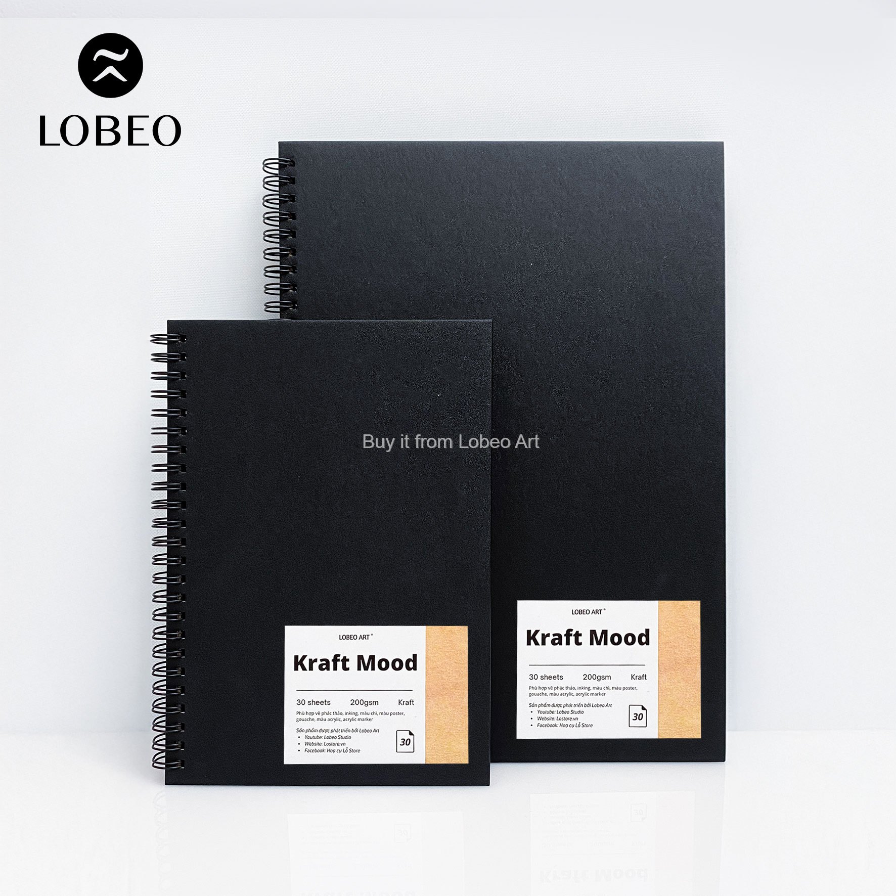 Sổ vẽ Lobeo Kraft Mood 30 tờ 200gsm