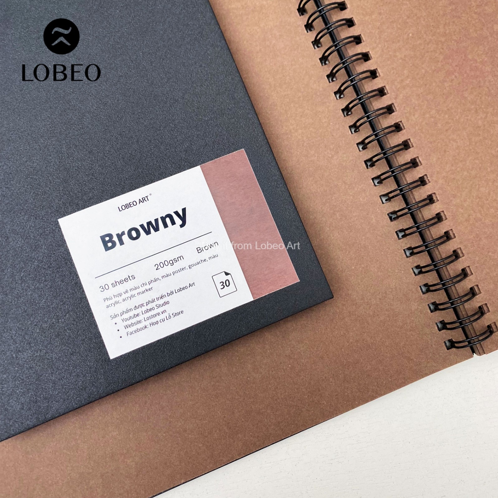 Sổ vẽ Lobeo Browny 30 tờ 200gsm