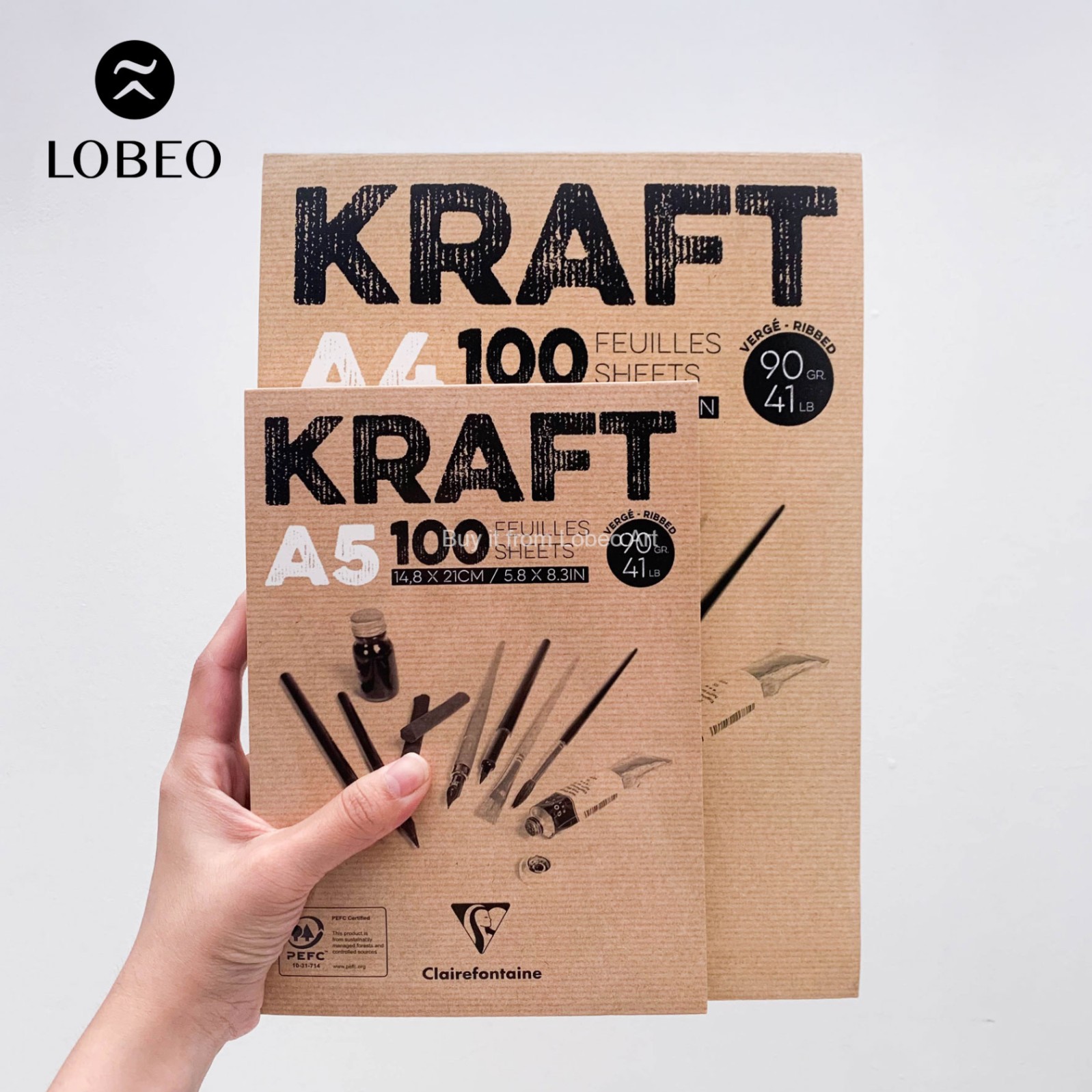 Giấy vẽ Clairefontaine Kraft 100 tờ 90gsm