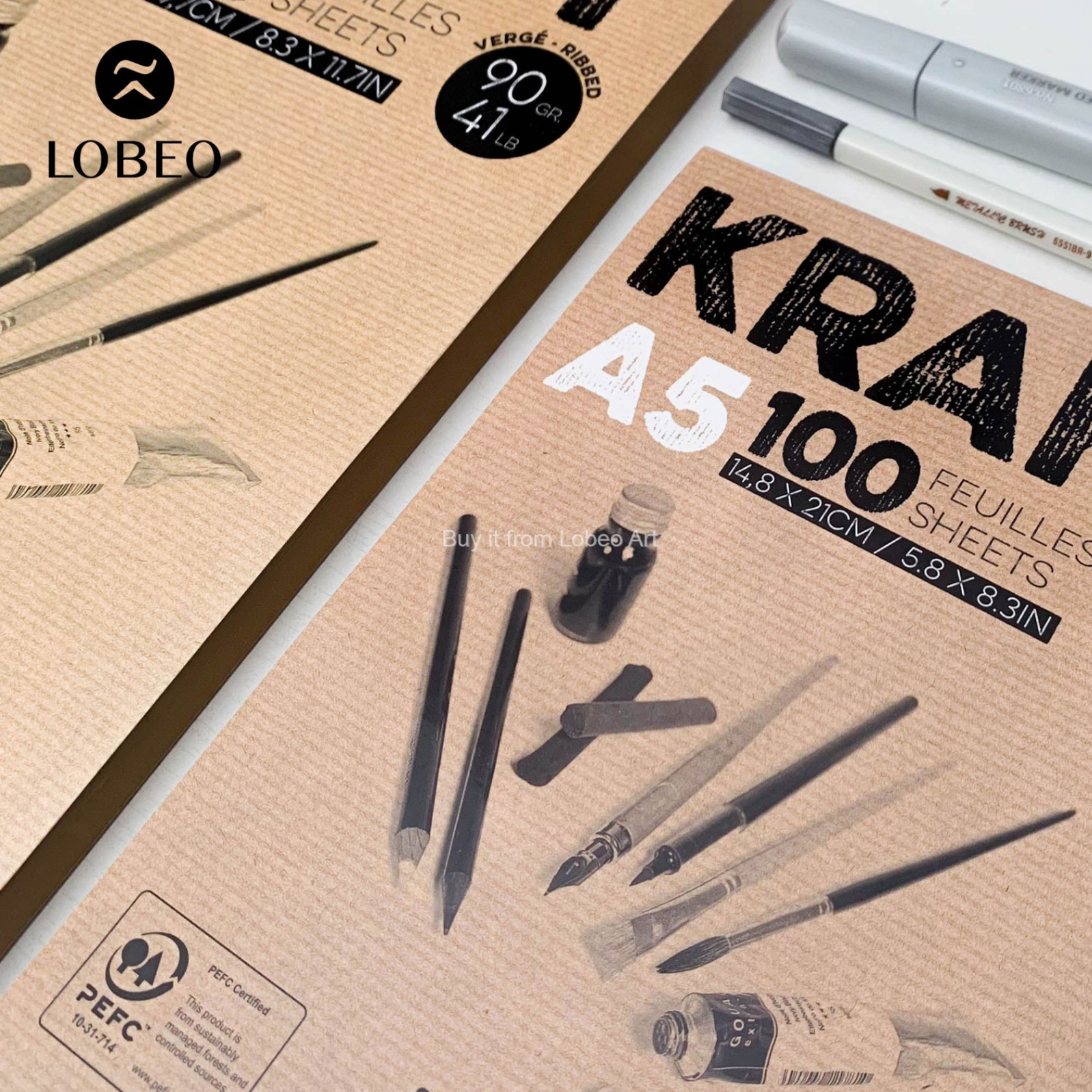 Giấy vẽ Clairefontaine Kraft 100 tờ 90gsm