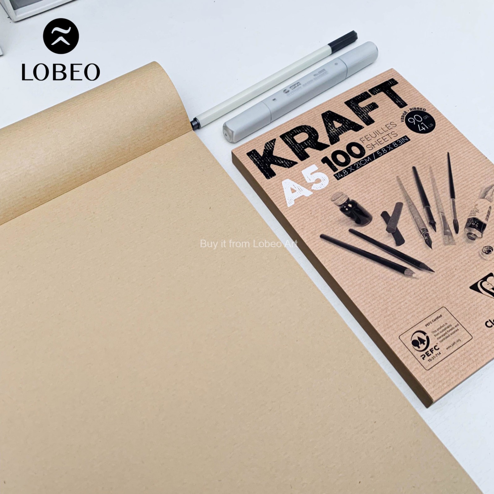 Giấy vẽ Clairefontaine Kraft 100 tờ 90gsm