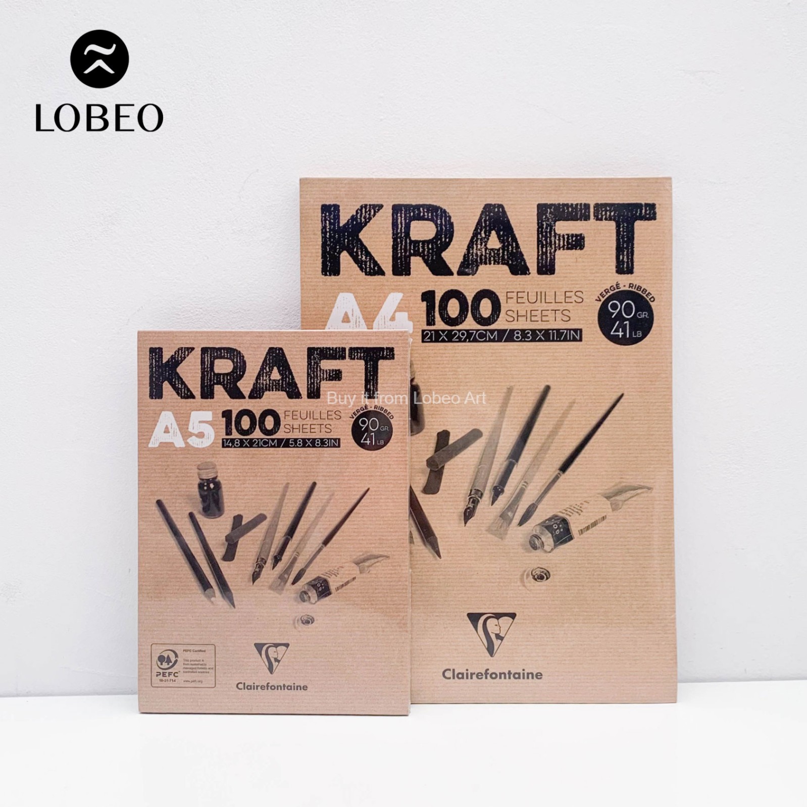 Giấy vẽ Clairefontaine Kraft 100 tờ 90gsm