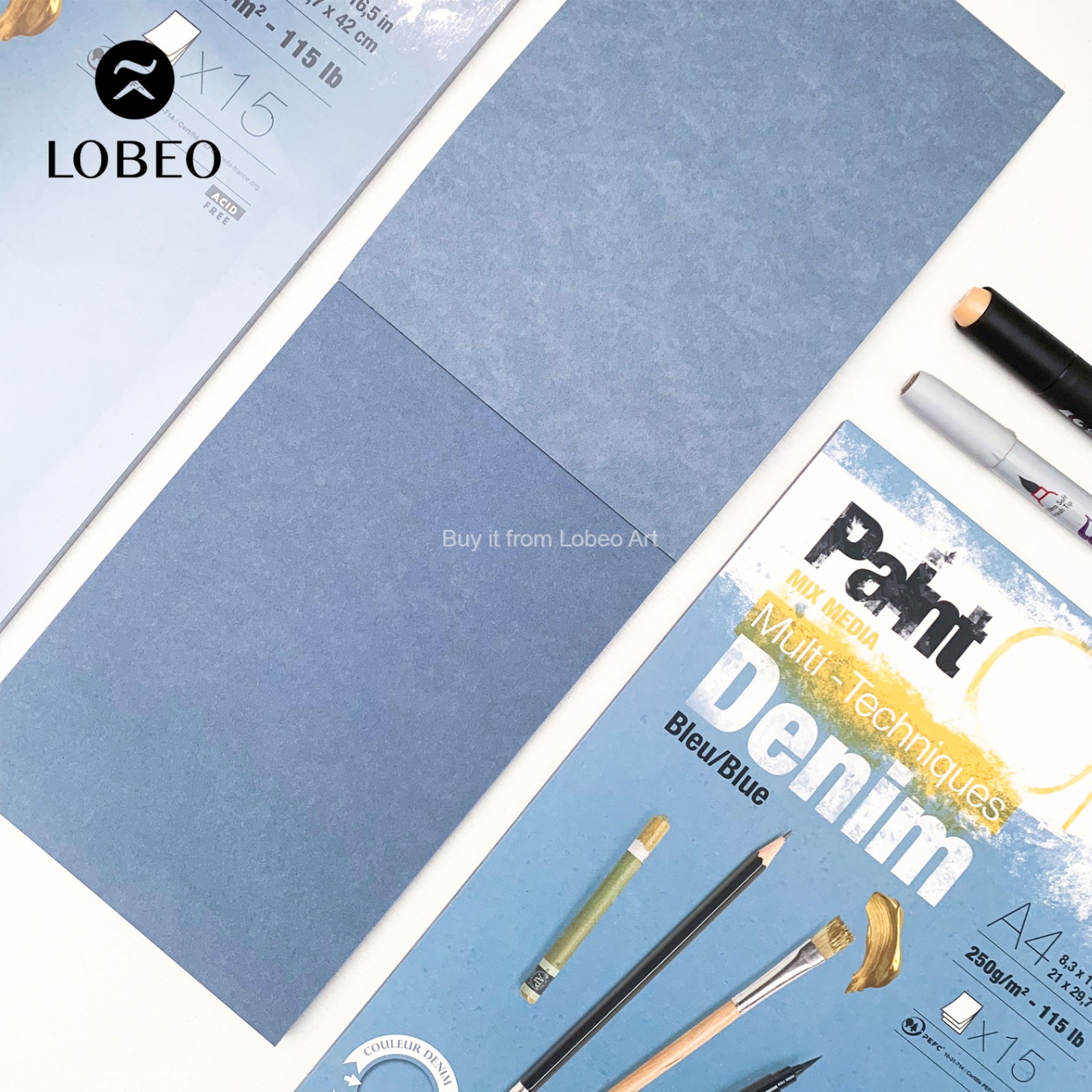 Giấy vẽ màu Denim Mix Media Paint On Clairefontaine 250gsm