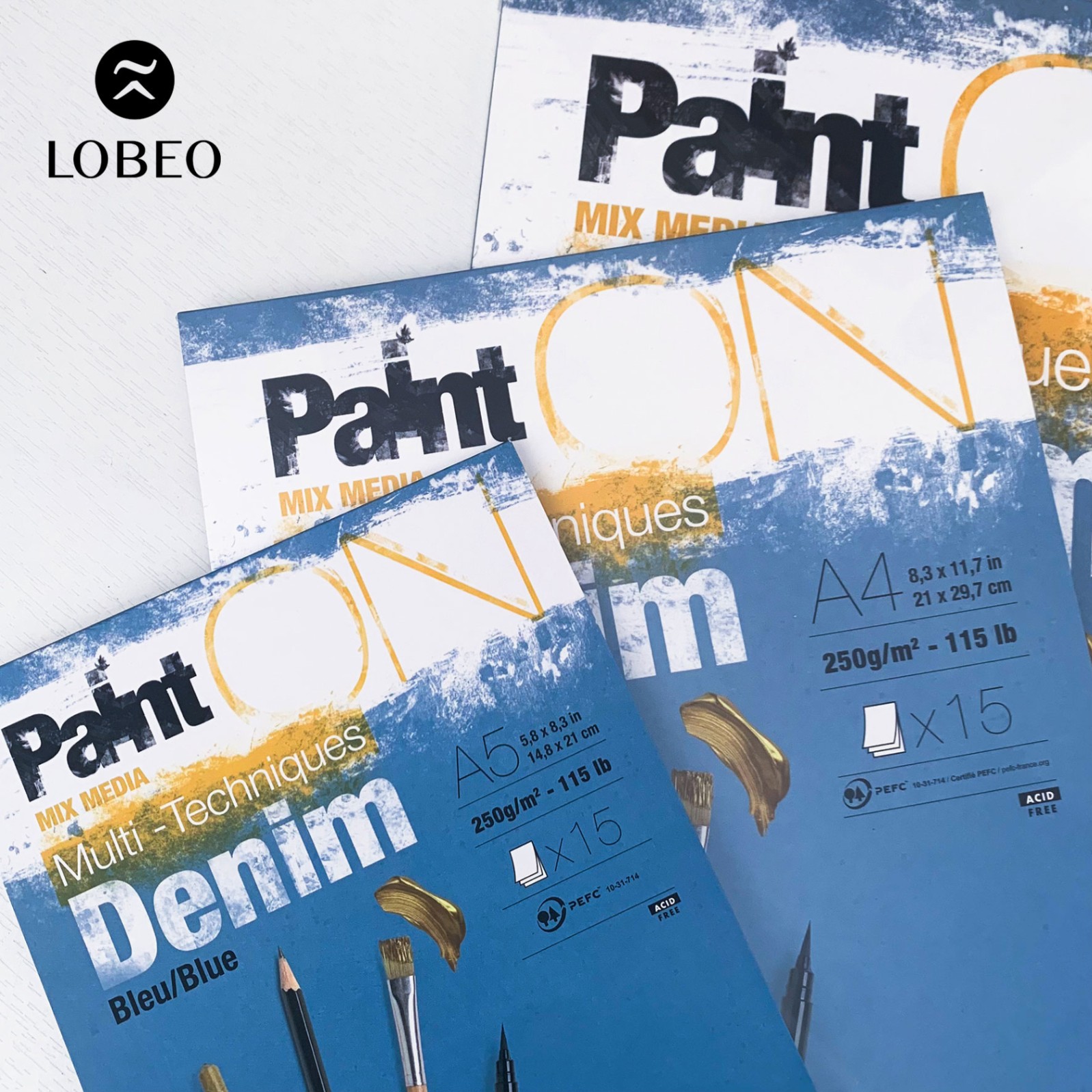 Giấy vẽ màu Denim Mix Media Paint On Clairefontaine 250gsm