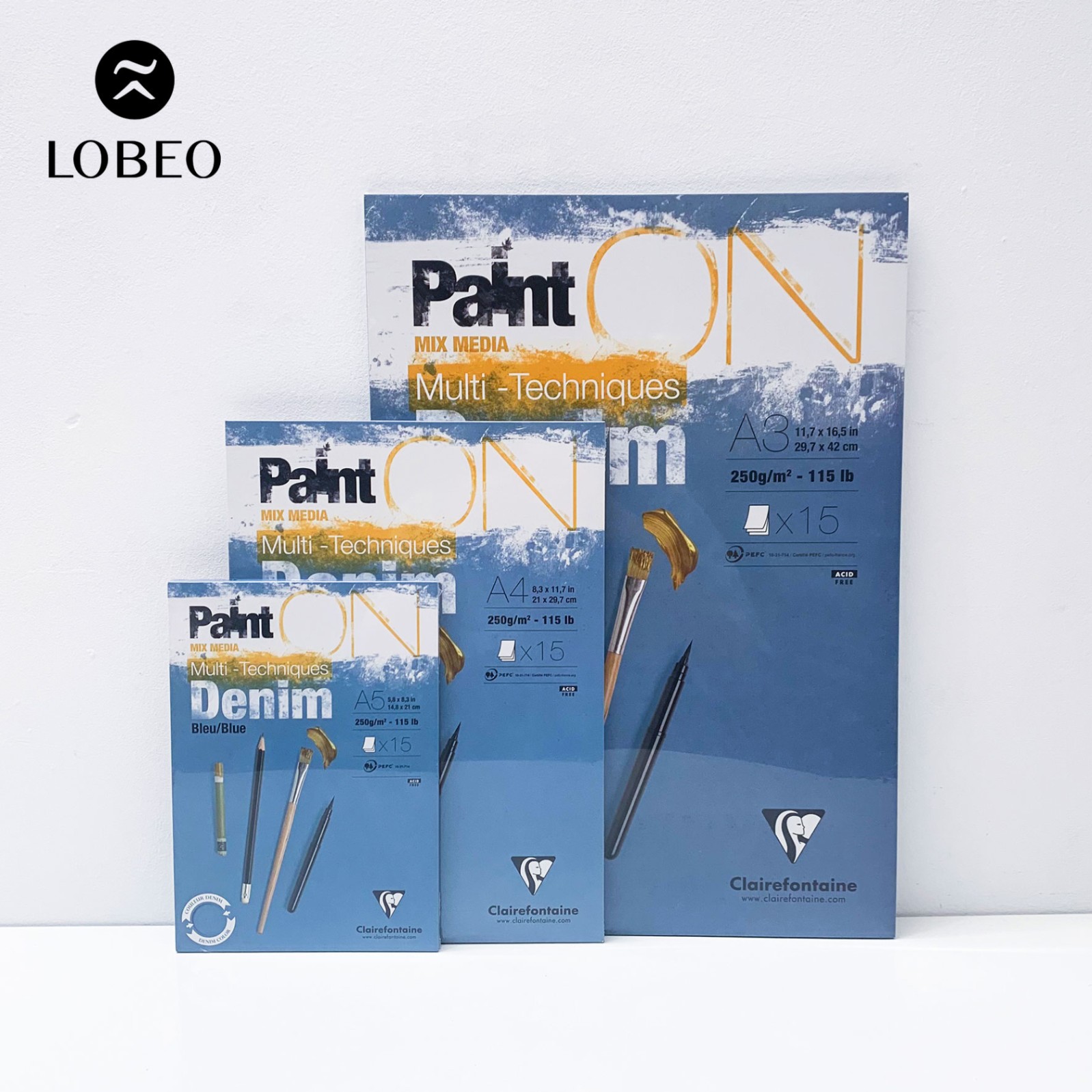 Giấy vẽ màu Denim Mix Media Paint On Clairefontaine 250gsm
