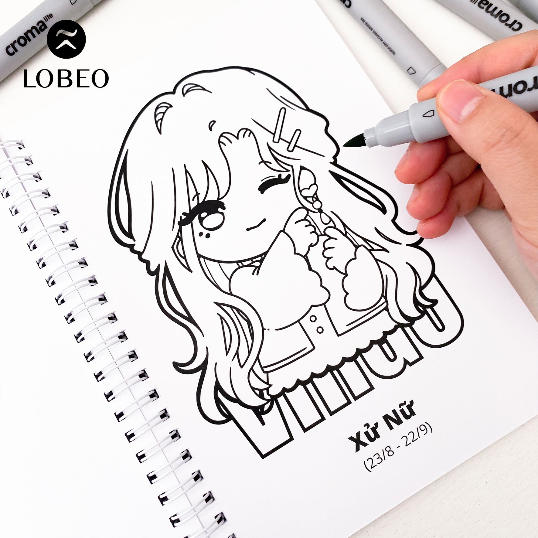 Sổ tô màu Chibi 12 cung Hoàng Đạo - Phần 2