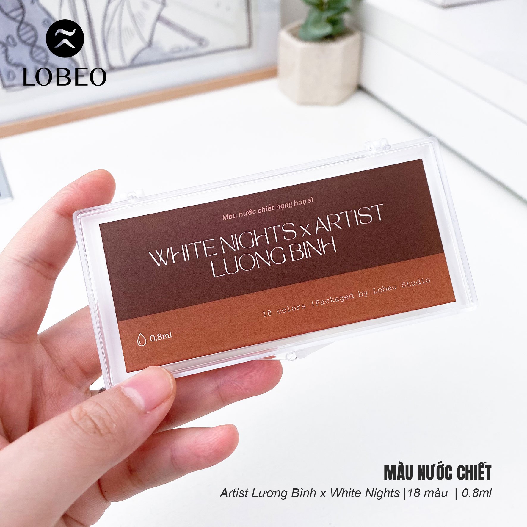 Màu nước chiết Lương Bình x White Nights hạng hoạ sĩ Set 18 màu 0.8ml