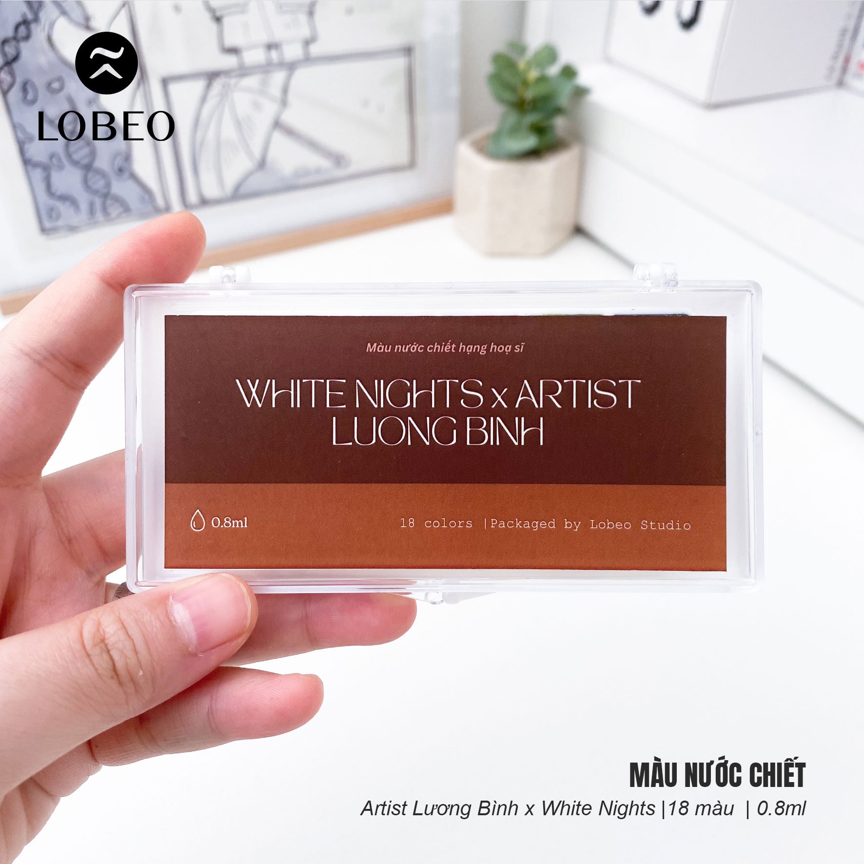 Màu nước chiết Lương Bình x White Nights hạng hoạ sĩ Set 18 màu 0.8ml