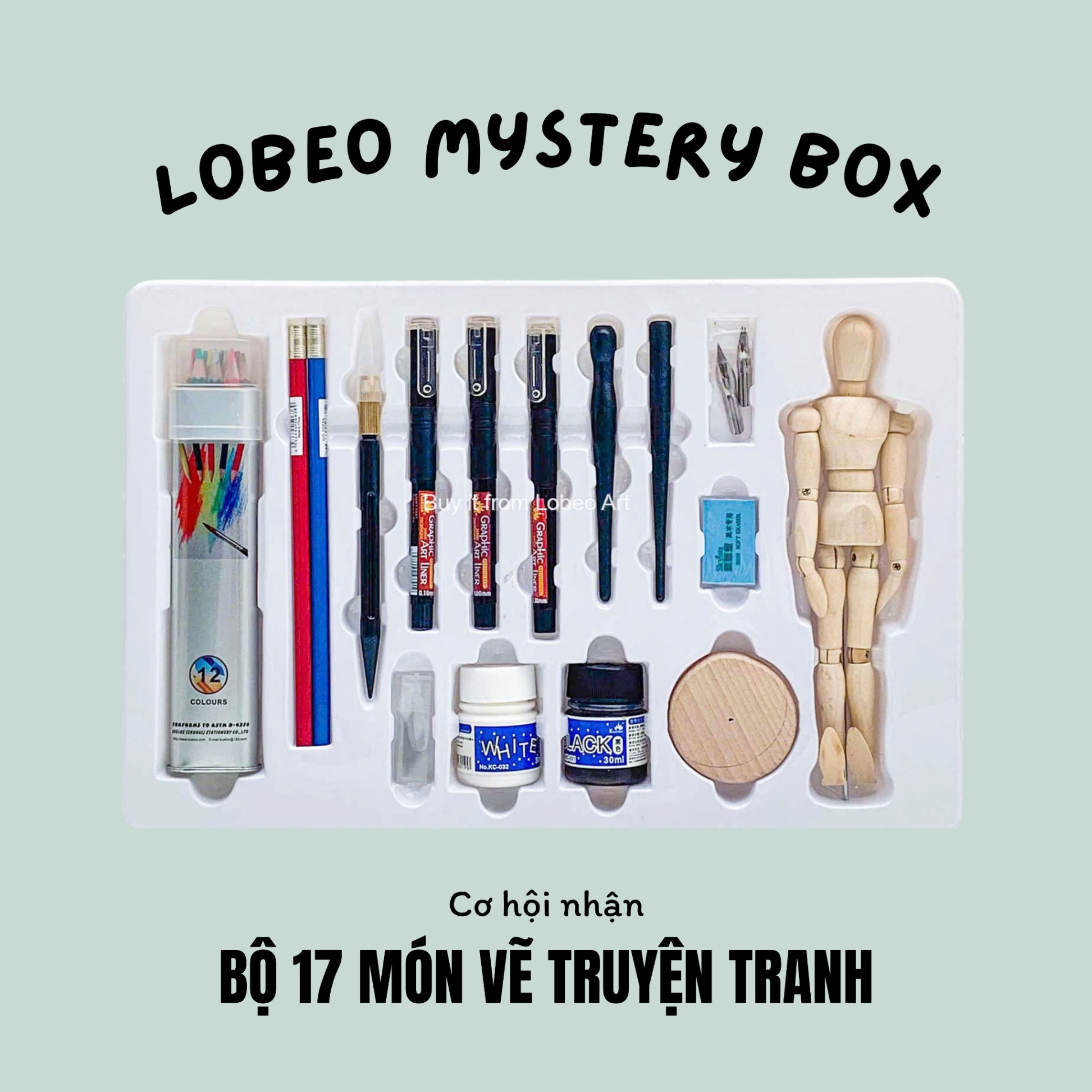 Hộp quà hoạ cụ bí ẩn Lobeo Mystery Box (NEW)