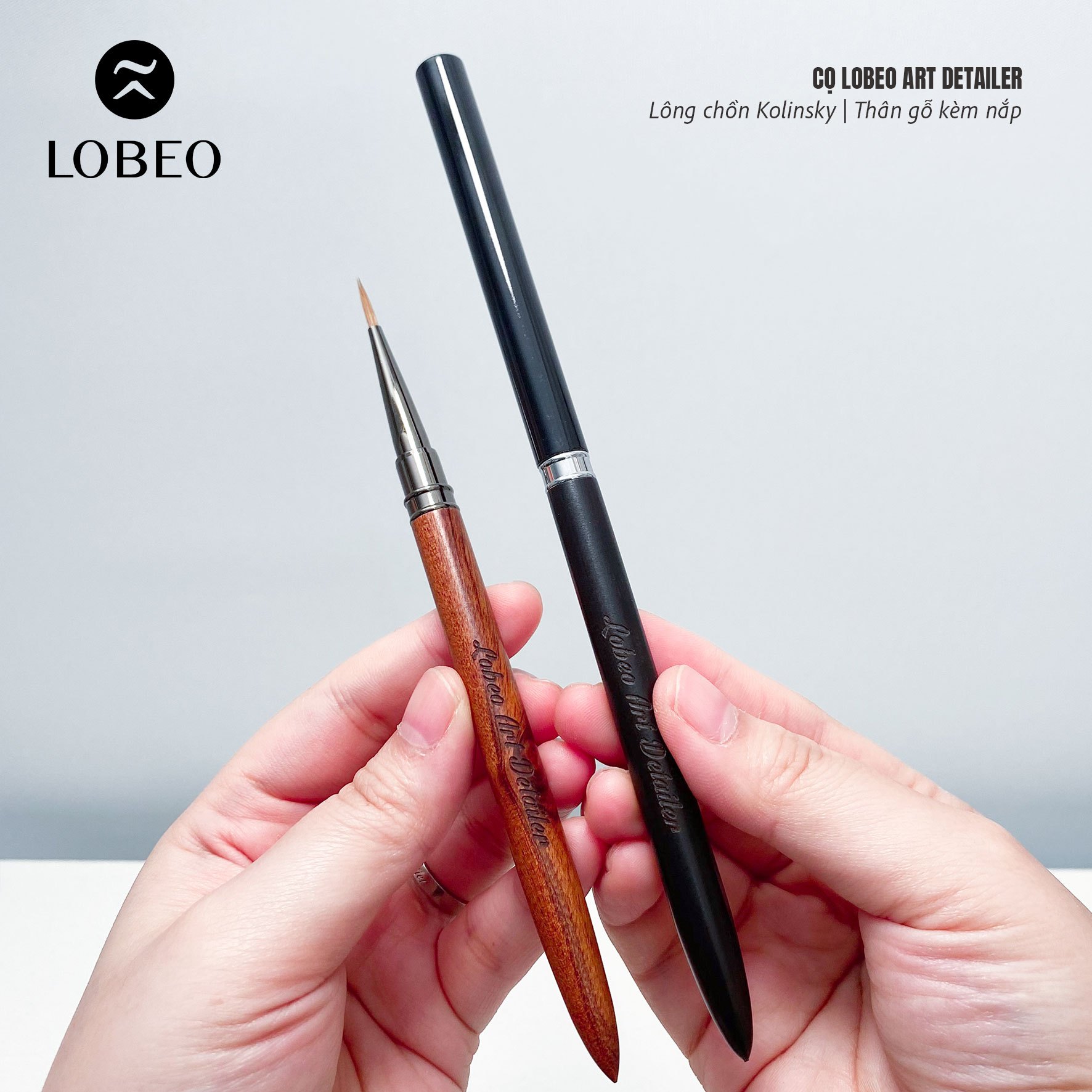 Cọ tỉa lông chồn Lobeo Detailer thân gỗ