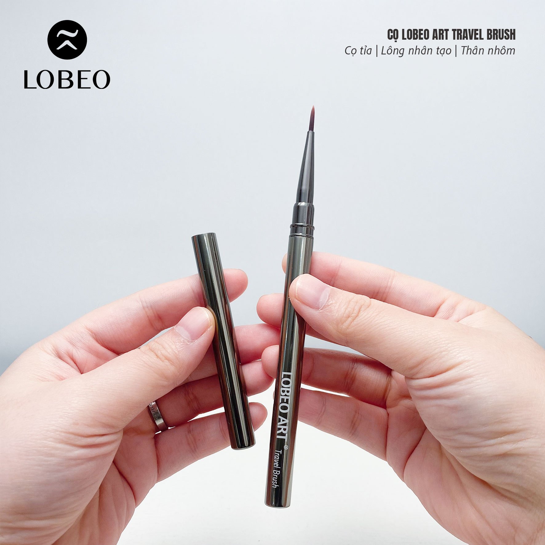 Cọ tỉa Lobeo Art Travel Brush thân nhôm