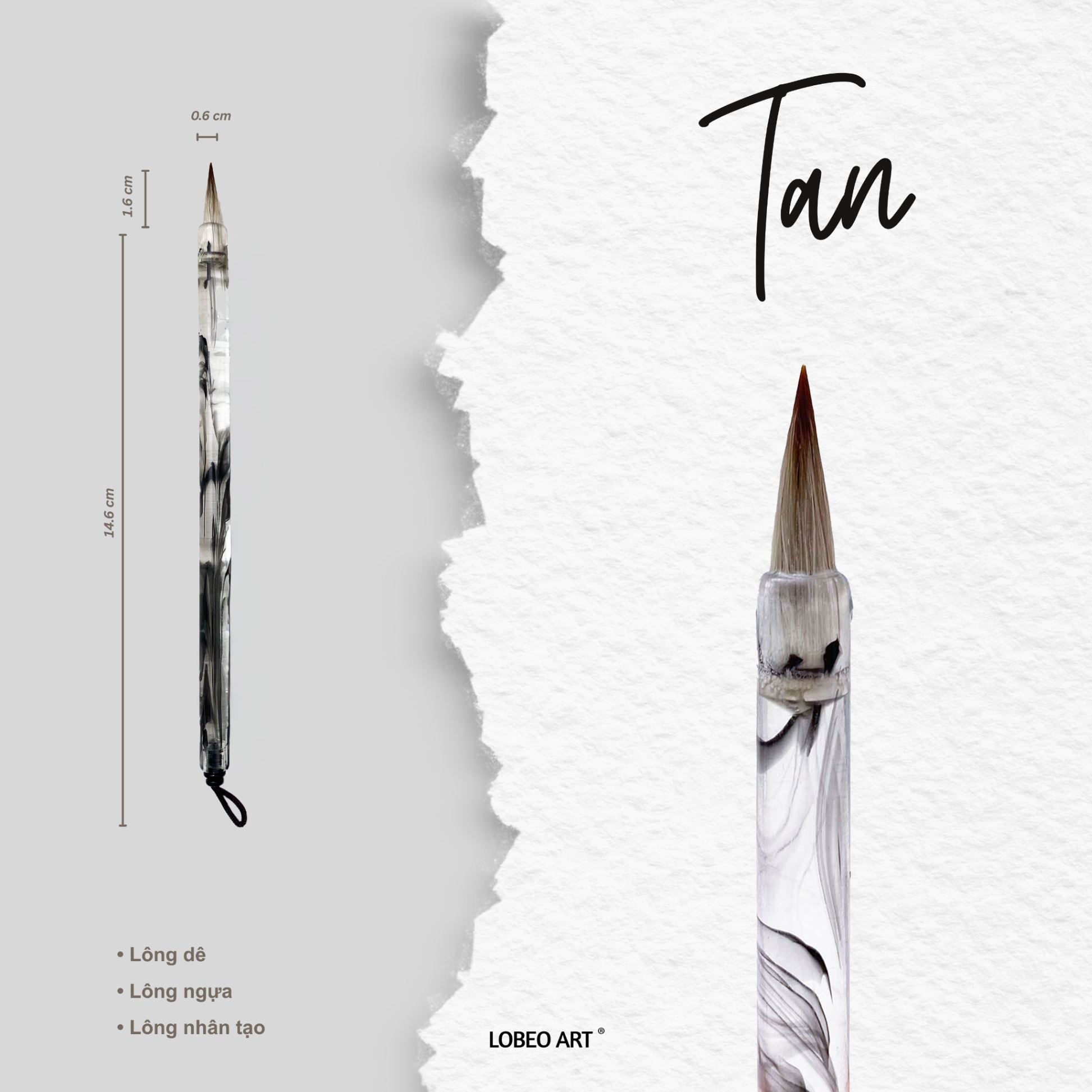 Cọ vẽ thư pháp Lobeo - Tan