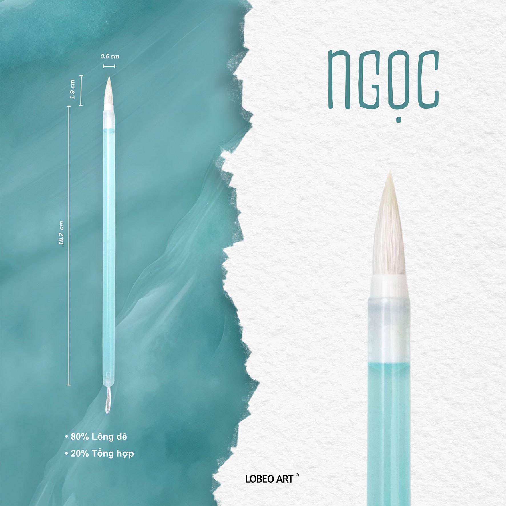 Cọ vẽ thư pháp Lobeo - Ngọc