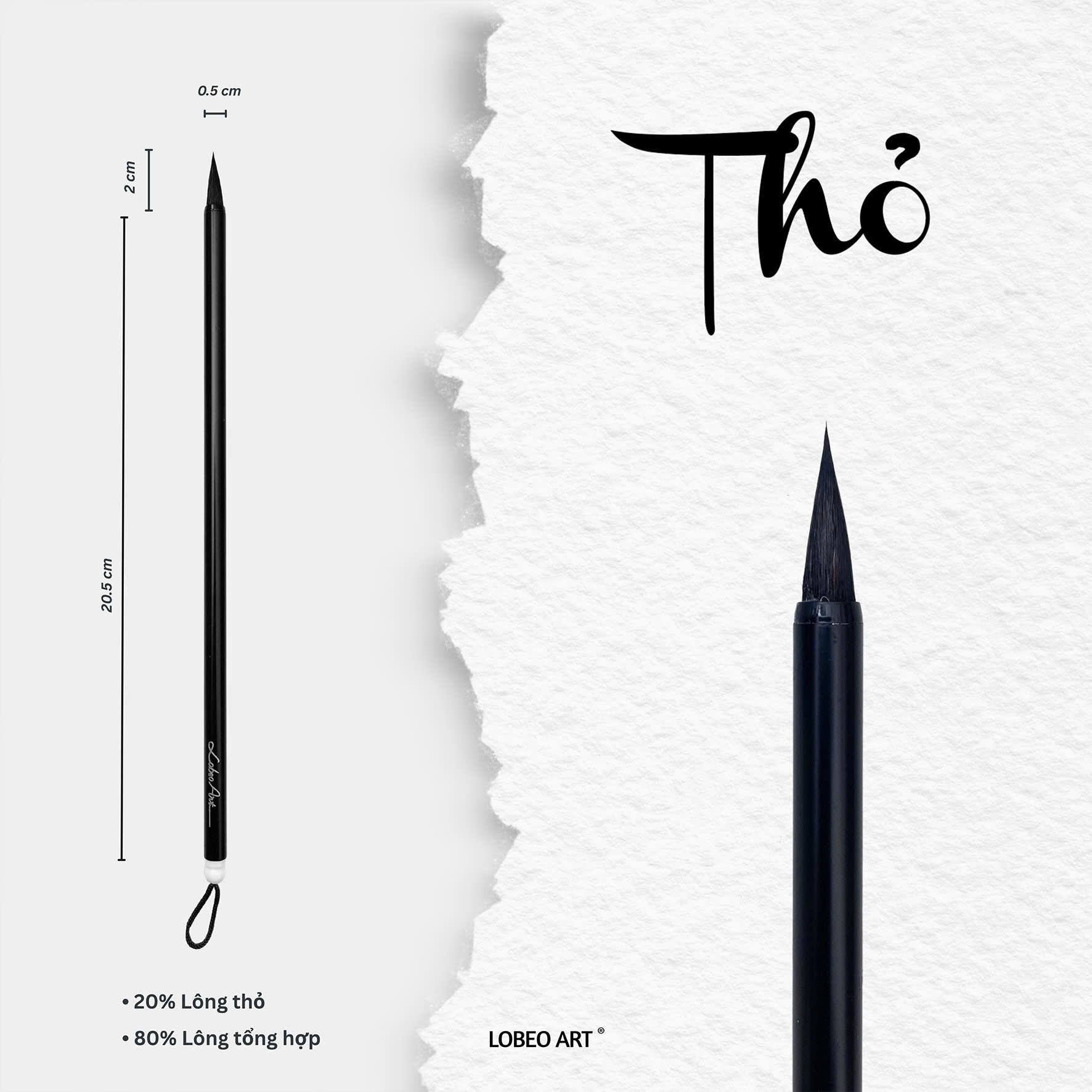 Cọ vẽ thư pháp Lobeo - Thỏ Đen