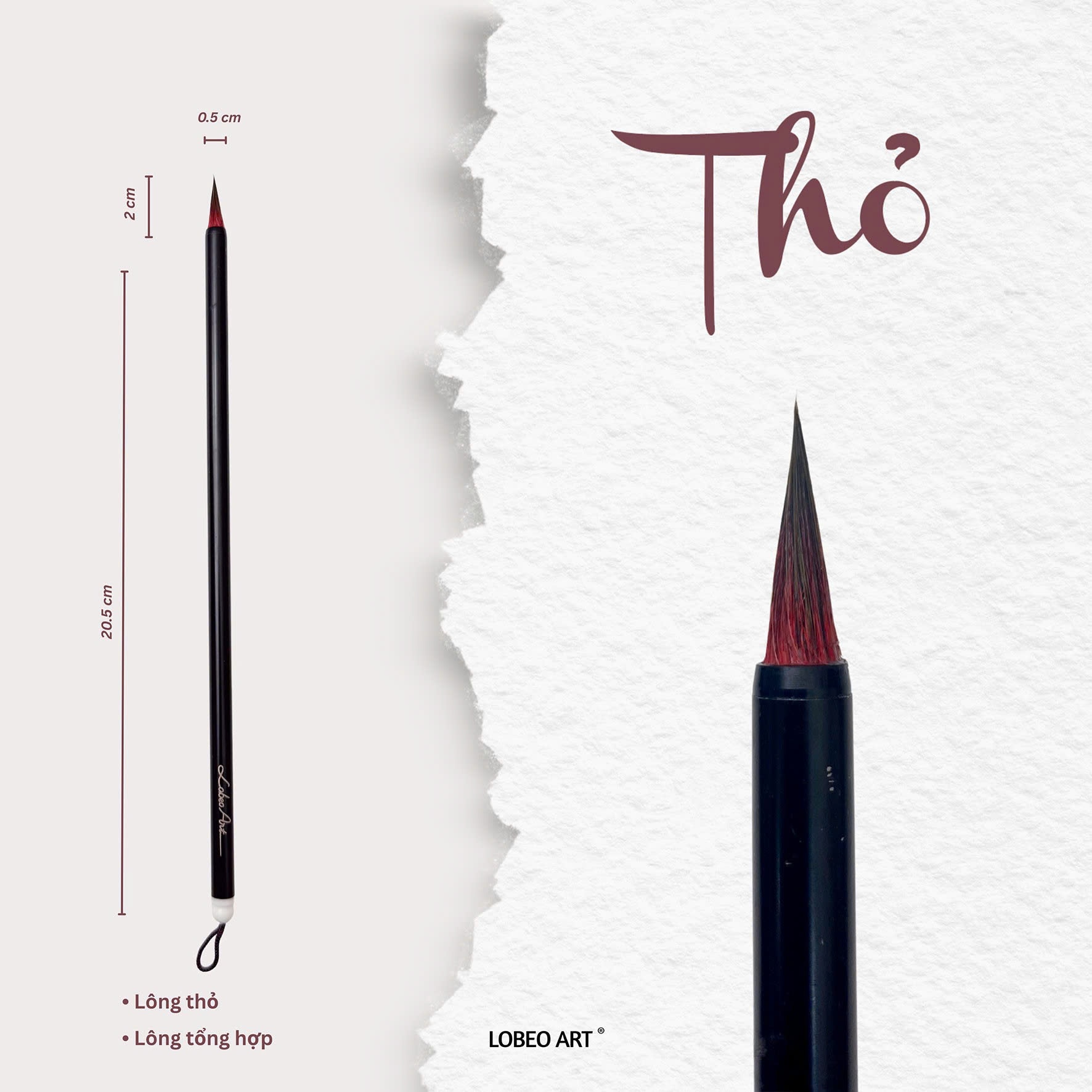 Cọ vẽ thư pháp Lobeo - Thỏ Đỏ
