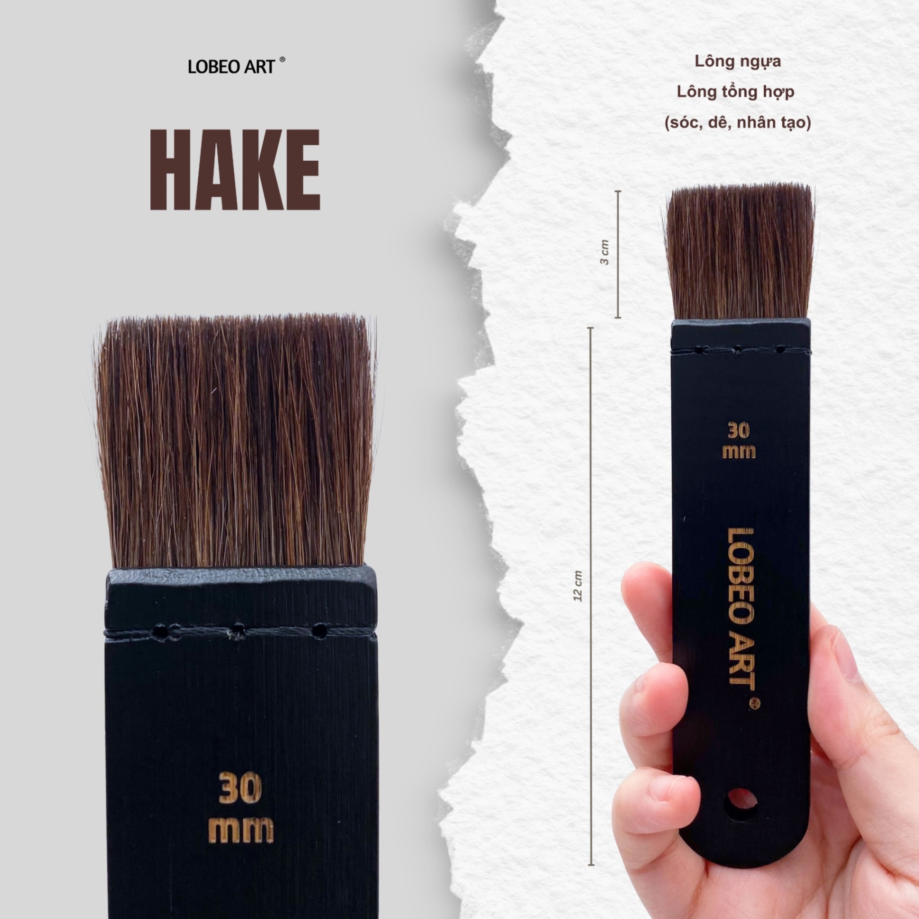 Cọ vẽ bản dẹt Lobeo Hake