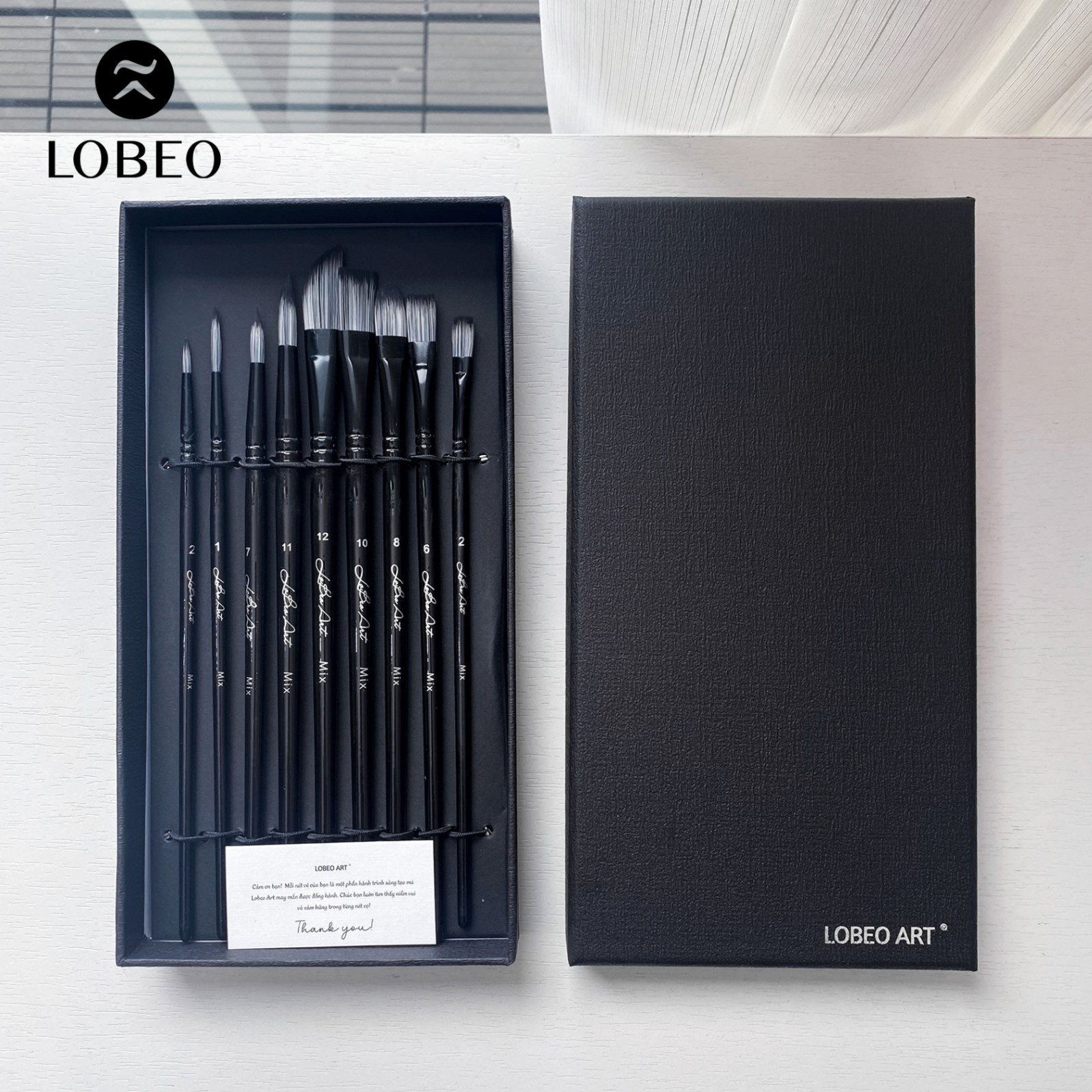 Cọ vẽ Lobeo Moon 9 cây nhiều đầu cọ