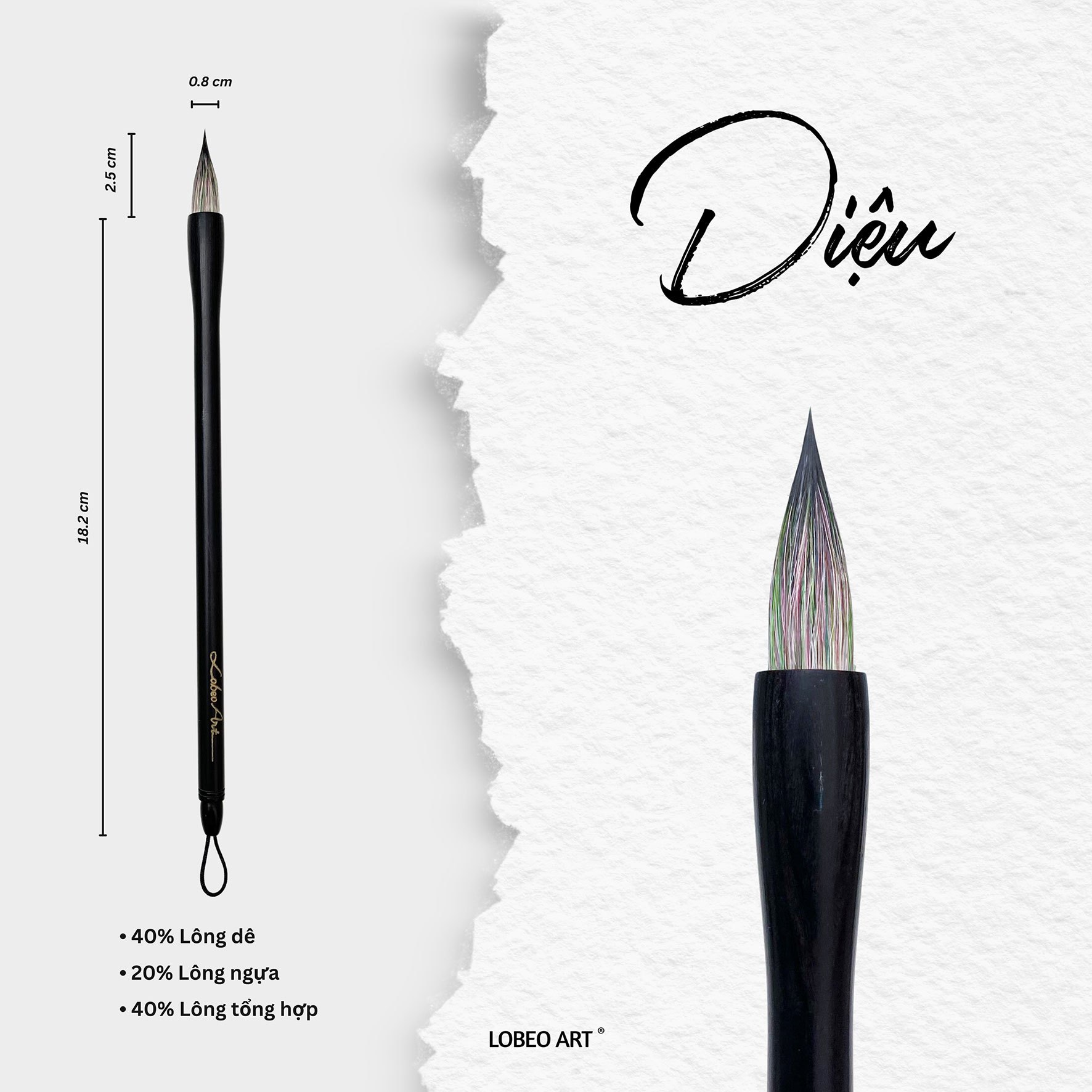 Cọ vẽ thư pháp Lobeo - Diệu Size 1