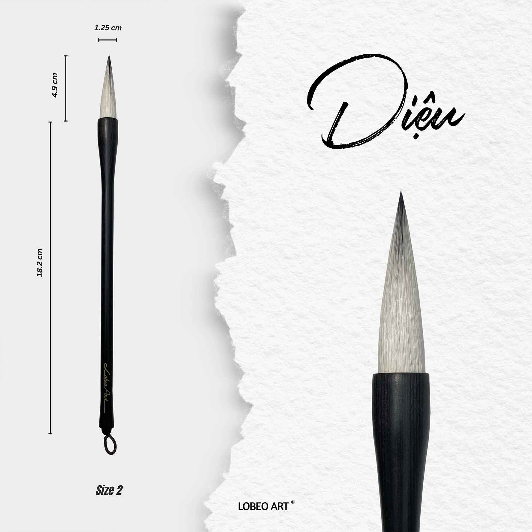 Cọ vẽ thư pháp Lobeo - Diệu Size 2