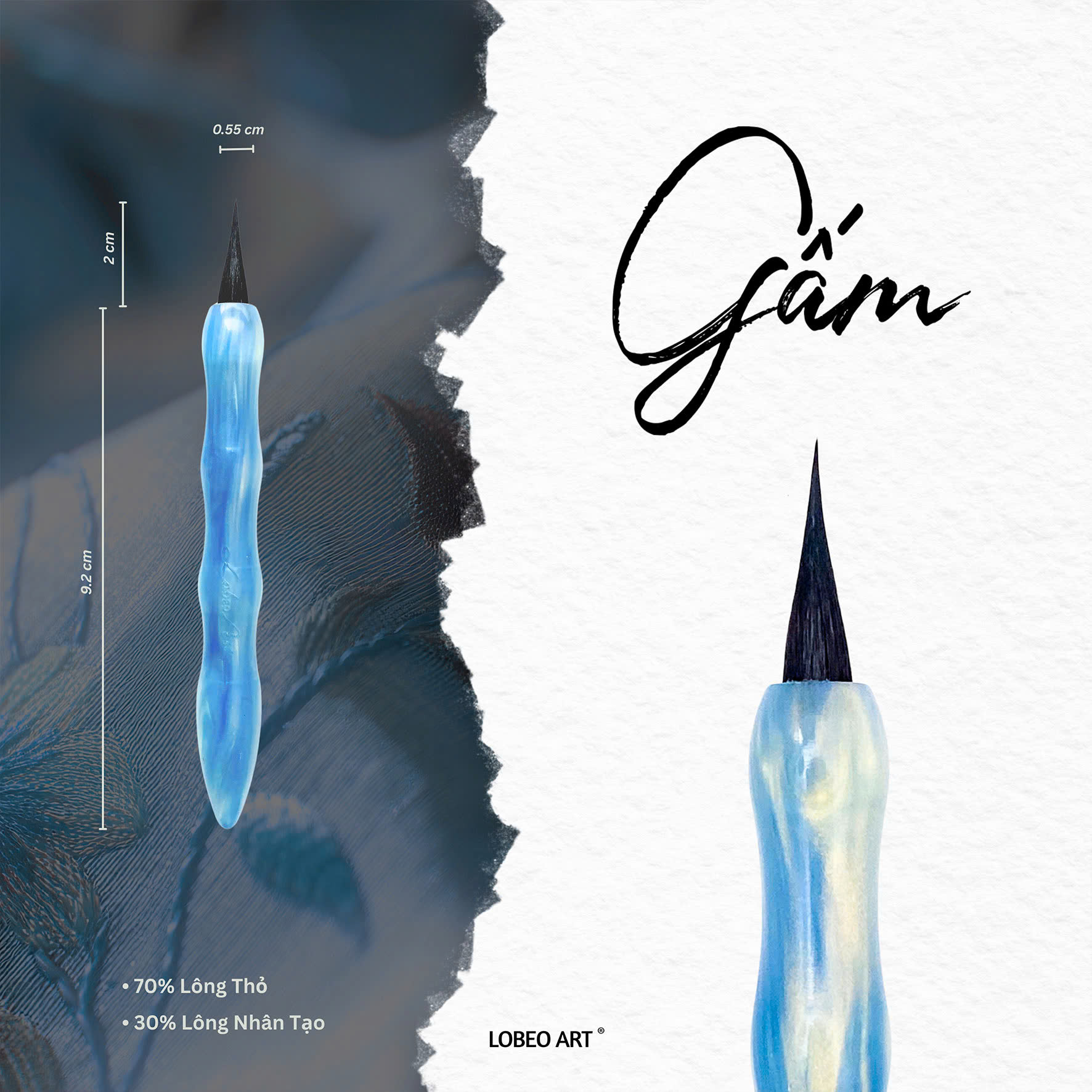 Cọ vẽ thư pháp Lobeo - Gấm (Bản ngắn)