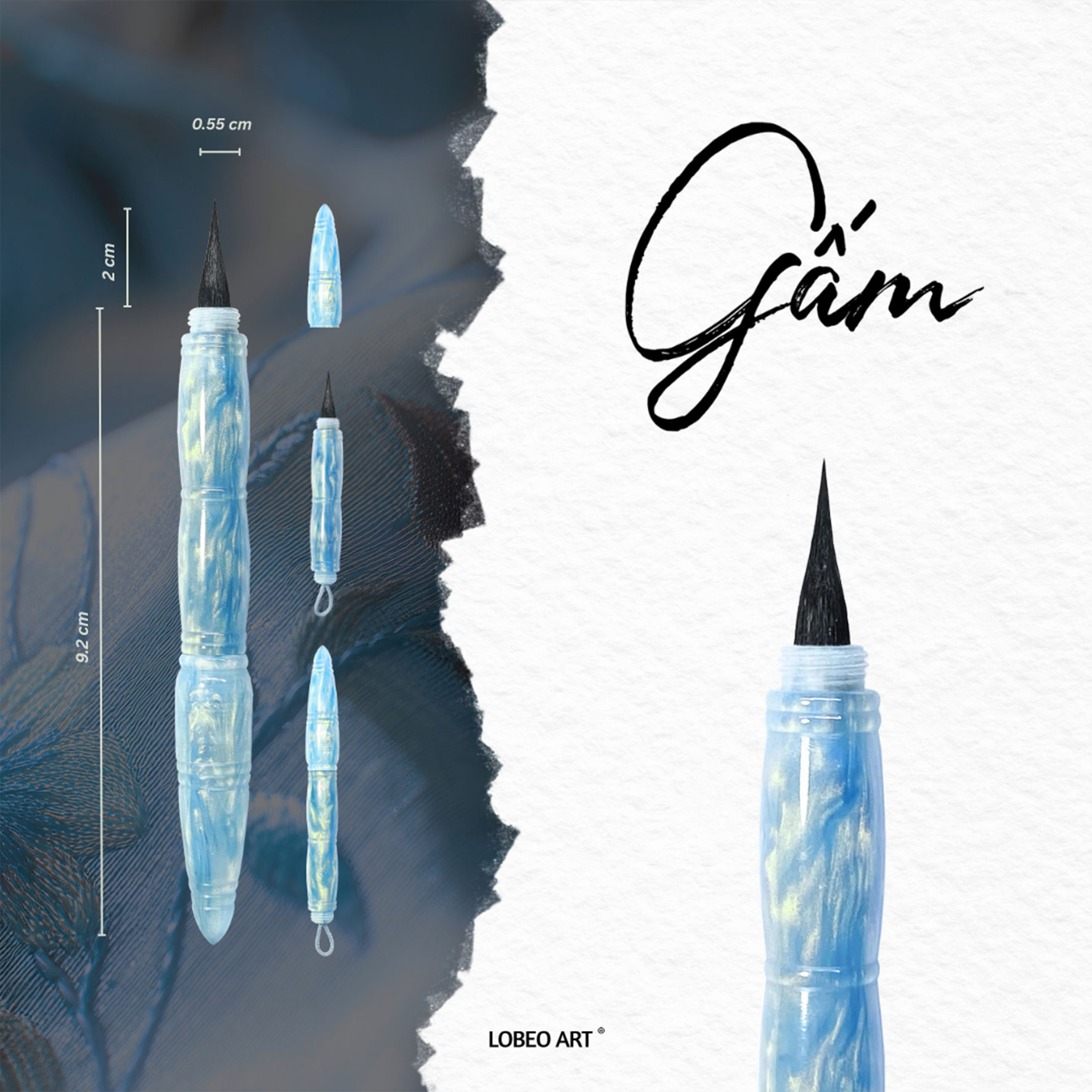 Cọ vẽ thư pháp Lobeo - Gấm (Bản travel)