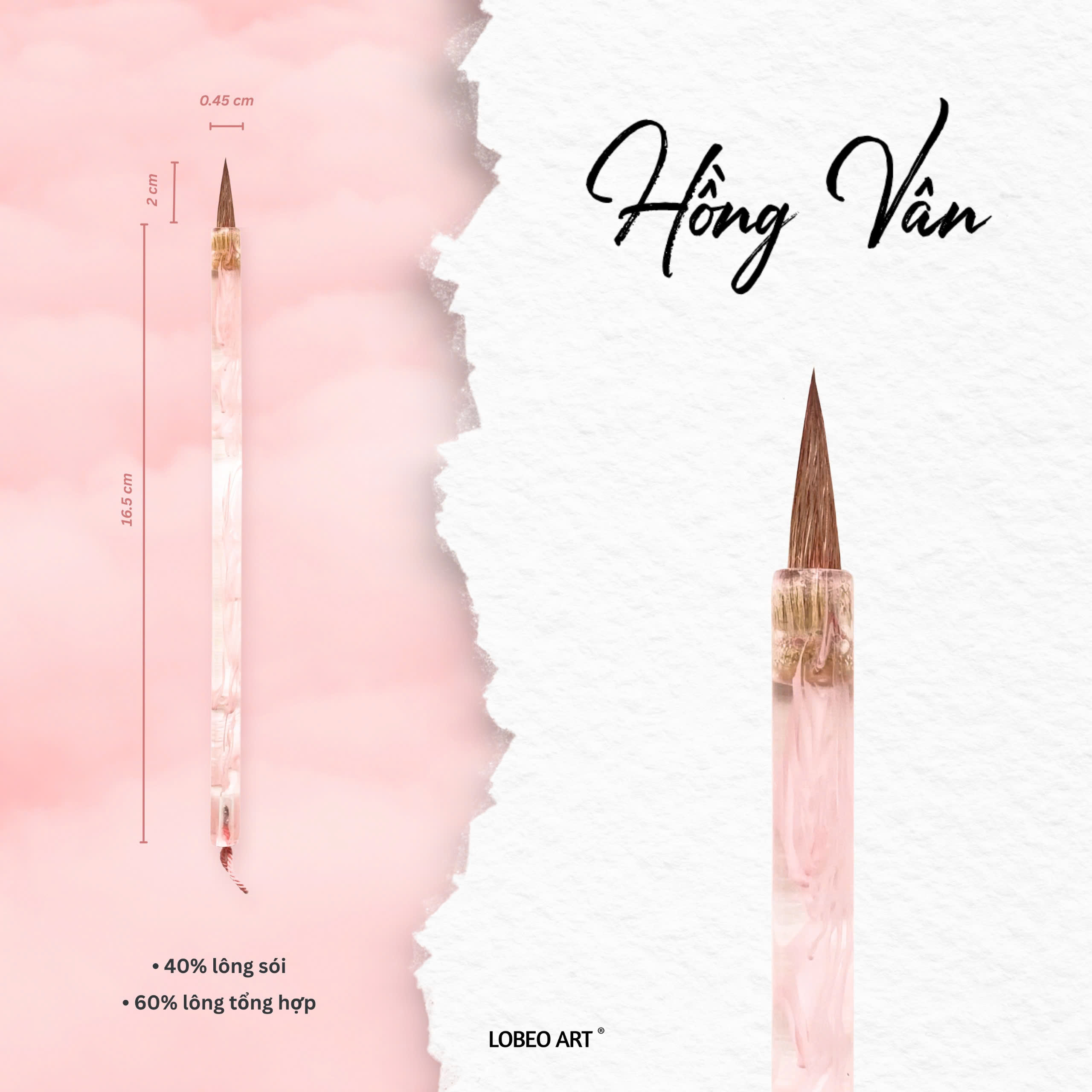 Cọ vẽ thư pháp Lobeo - Hồng Vân
