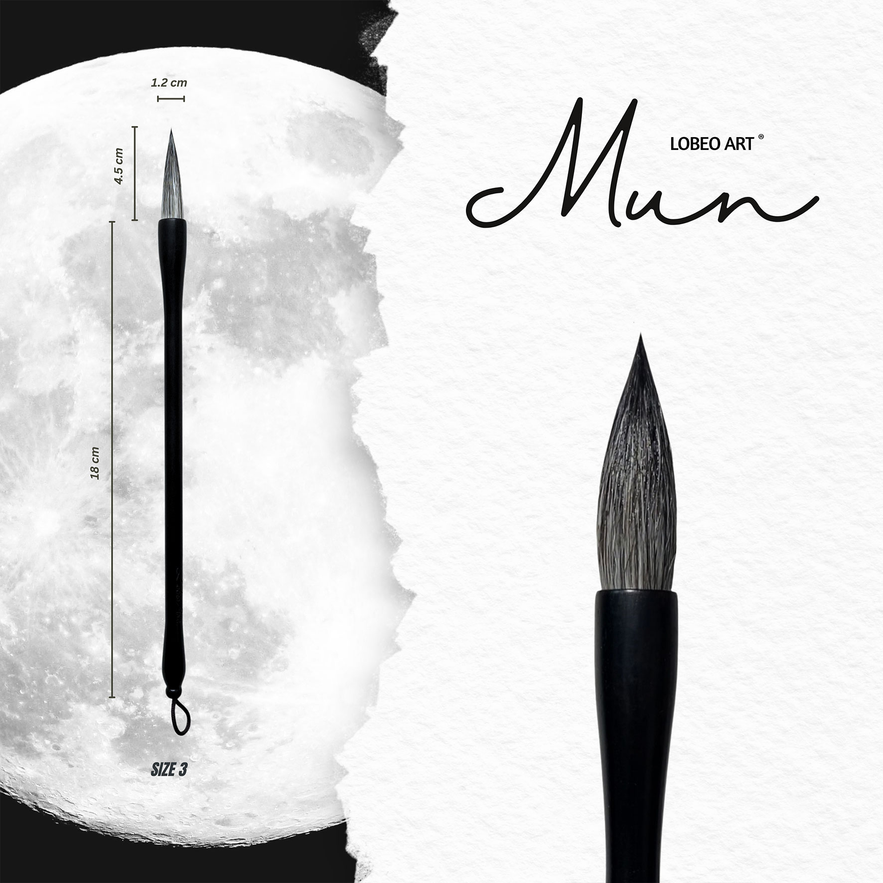 Cọ vẽ thư pháp Lobeo - Mun Size 3