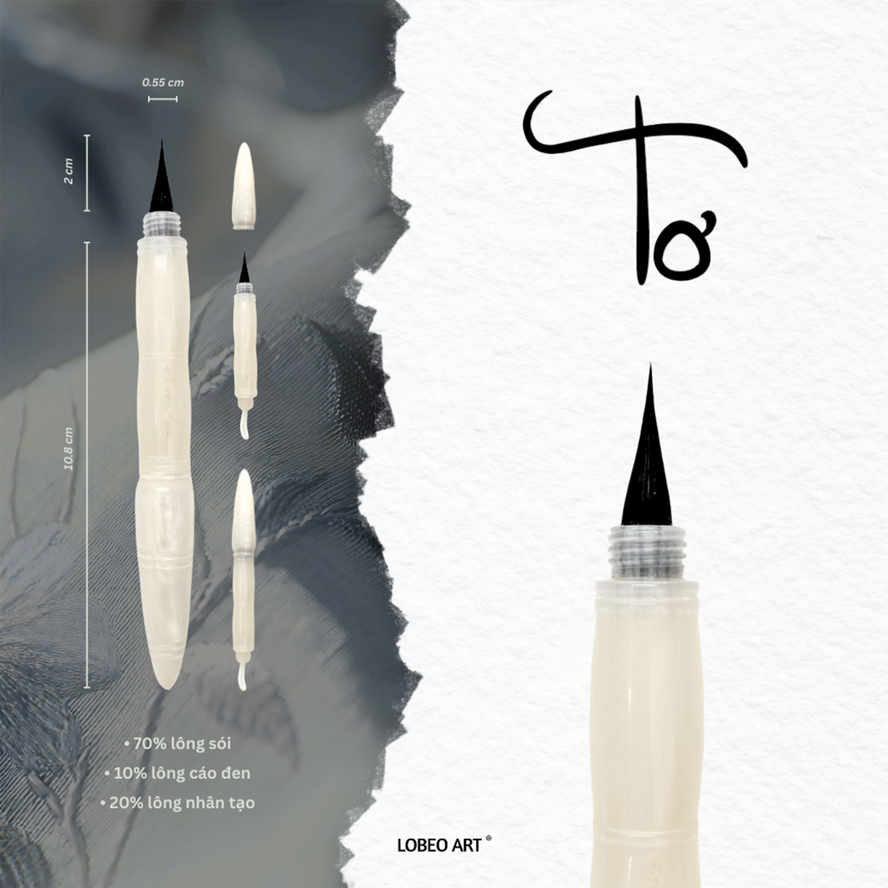 Cọ vẽ thư pháp Lobeo - Tơ