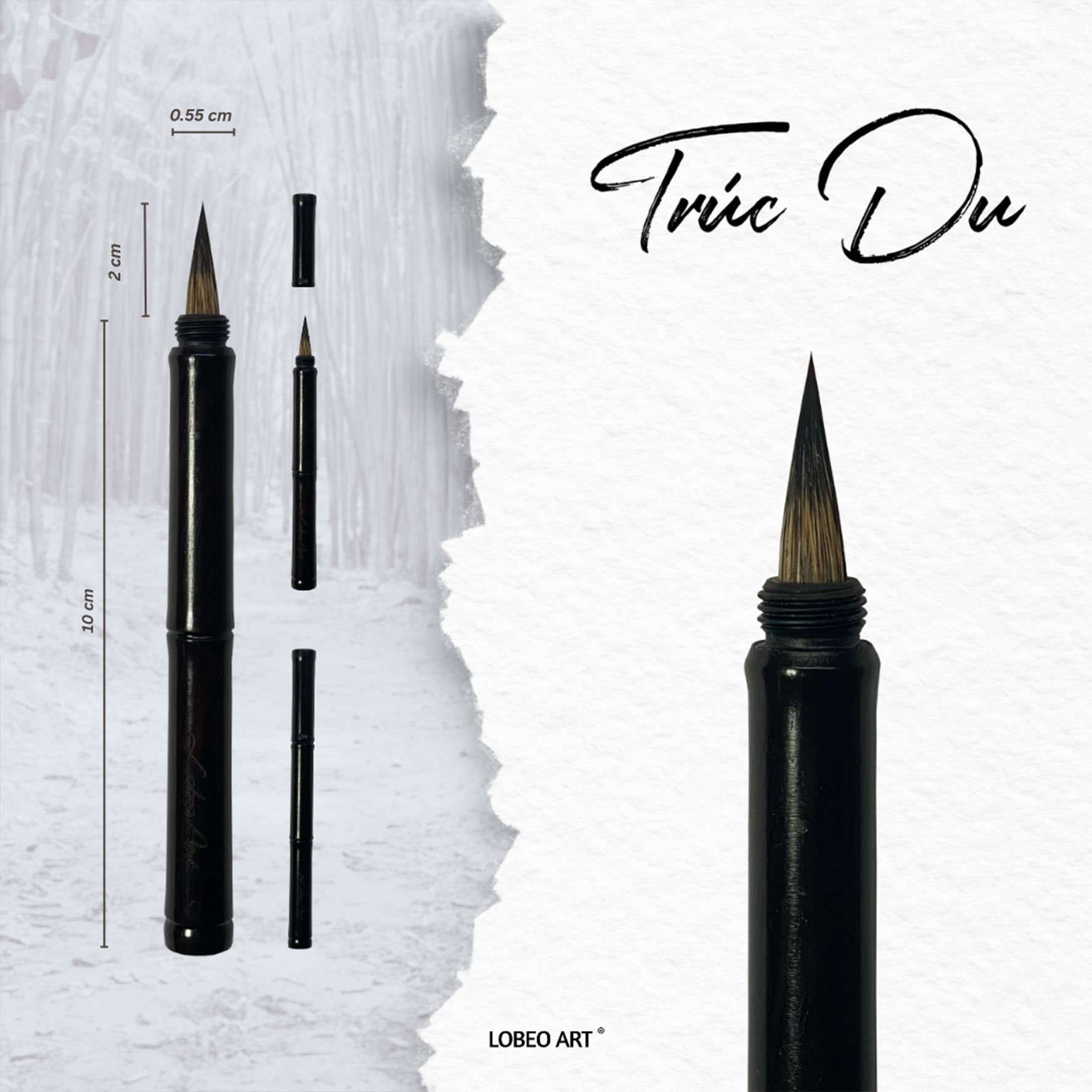Cọ vẽ thư pháp Lobeo - Trúc Du