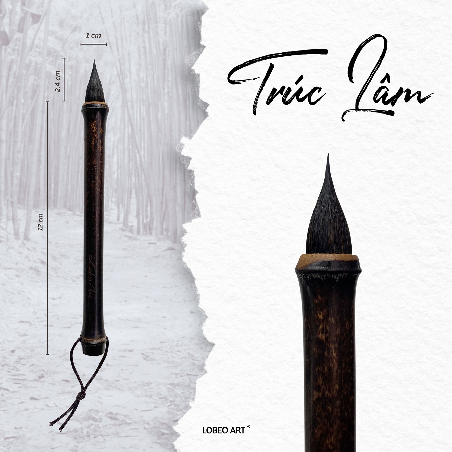 Cọ vẽ thư pháp Lobeo - Trúc Lâm