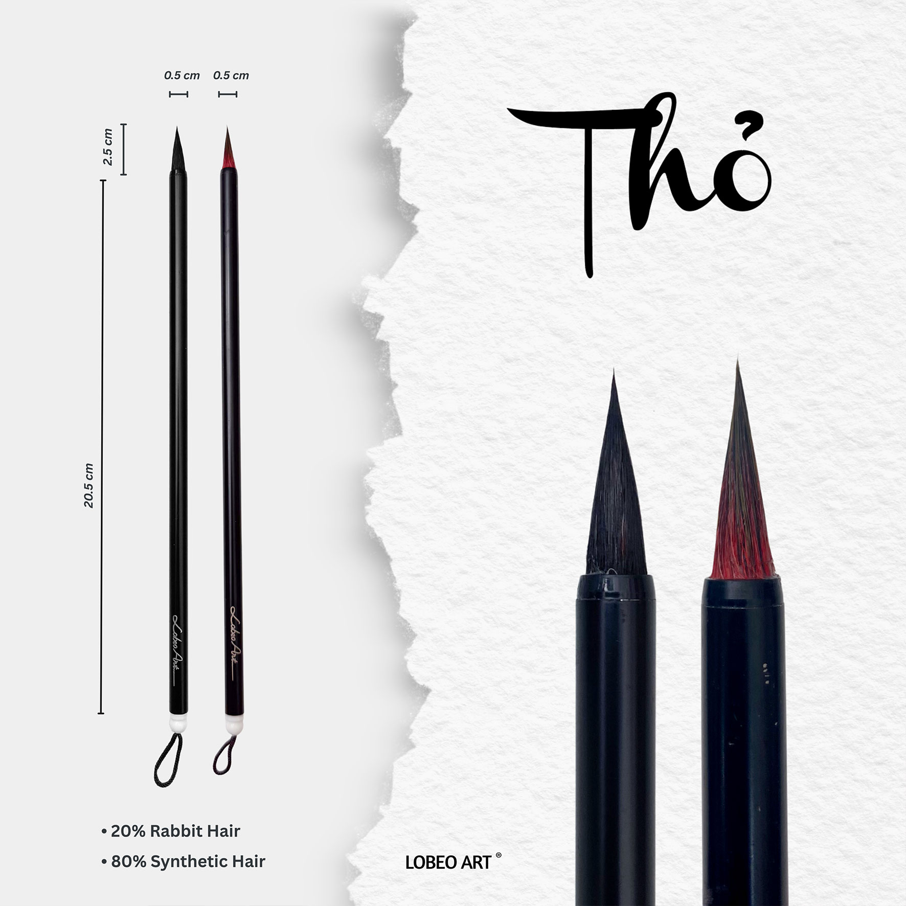 Combo 2 cọ vẽ thư pháp Lobeo - Thỏ