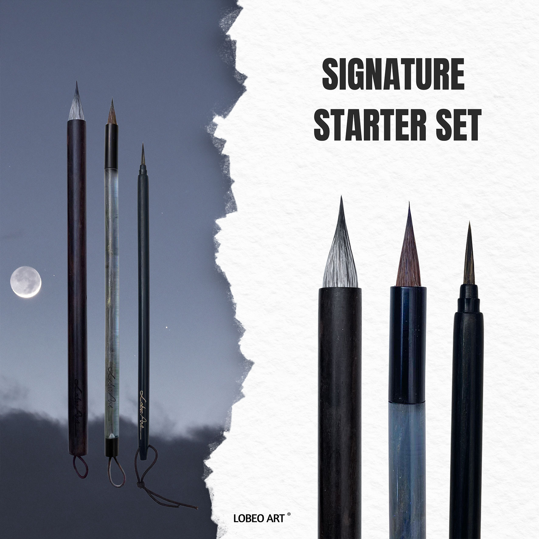 Combo 3 cọ vẽ Lobeo Art - Signature Starter Set