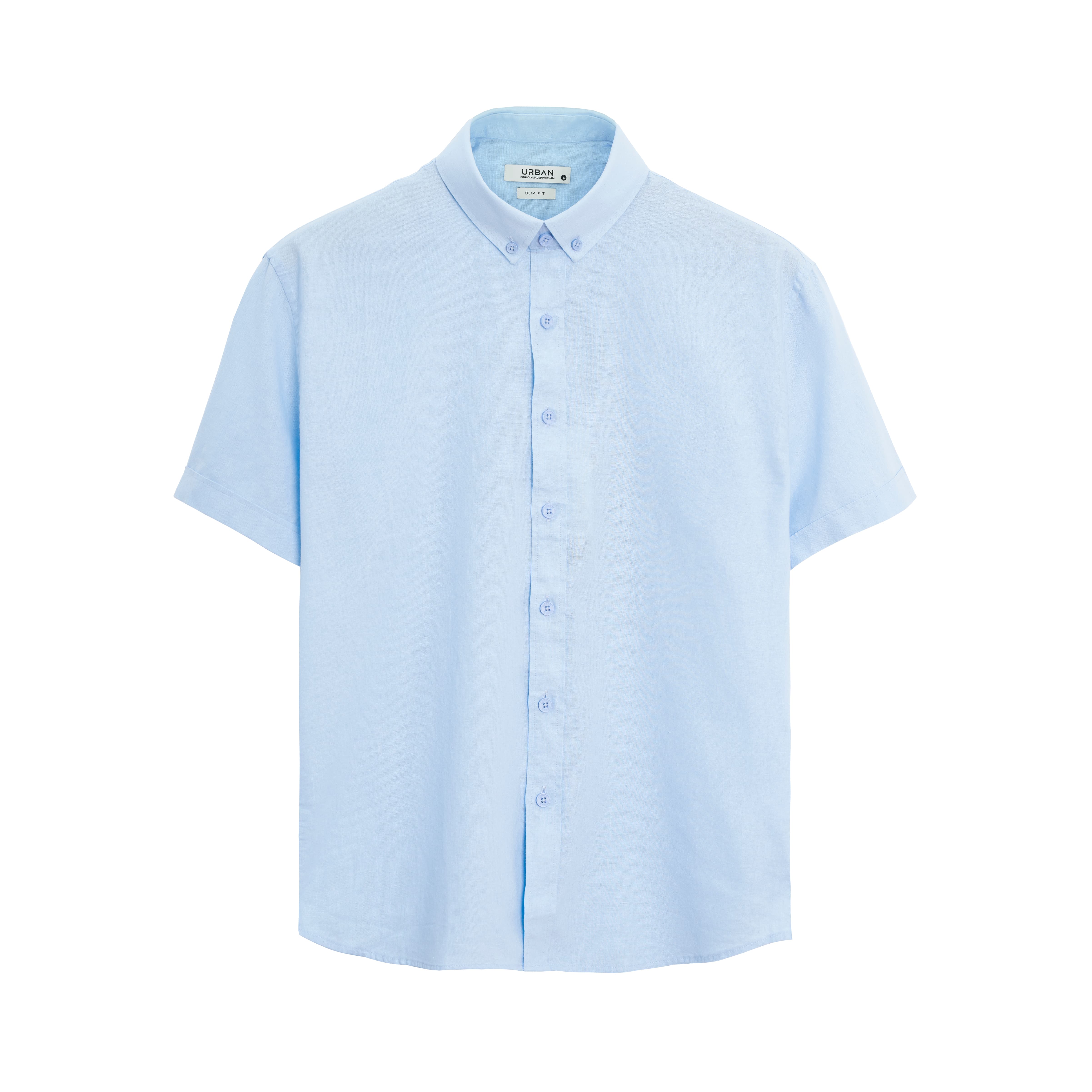 Áo Sơ Mi Cộc Tay Linen Urban 1305 - Xanh dương - S