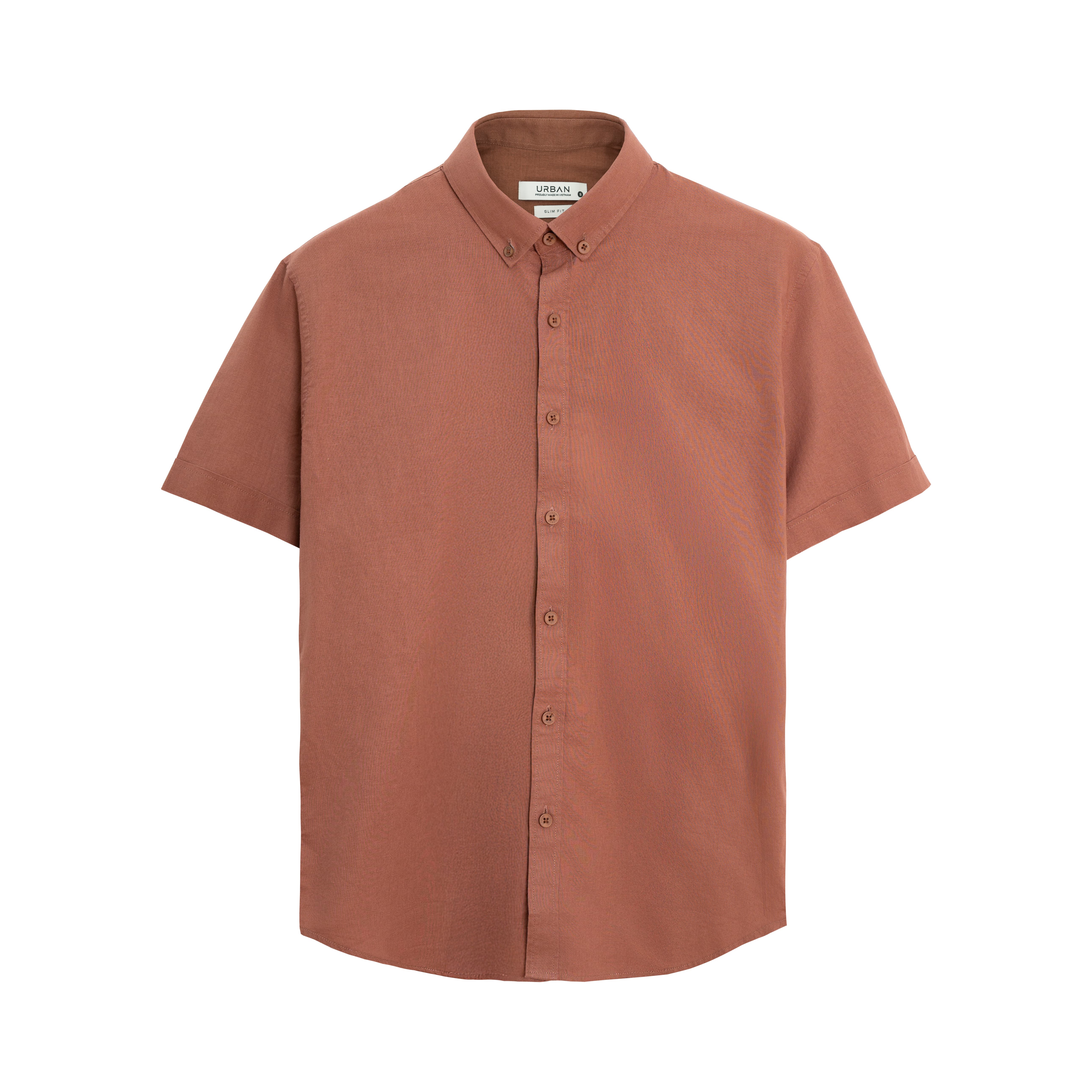 Áo Sơ Mi Cộc Tay Linen Urban 1305 - Nâu - S
