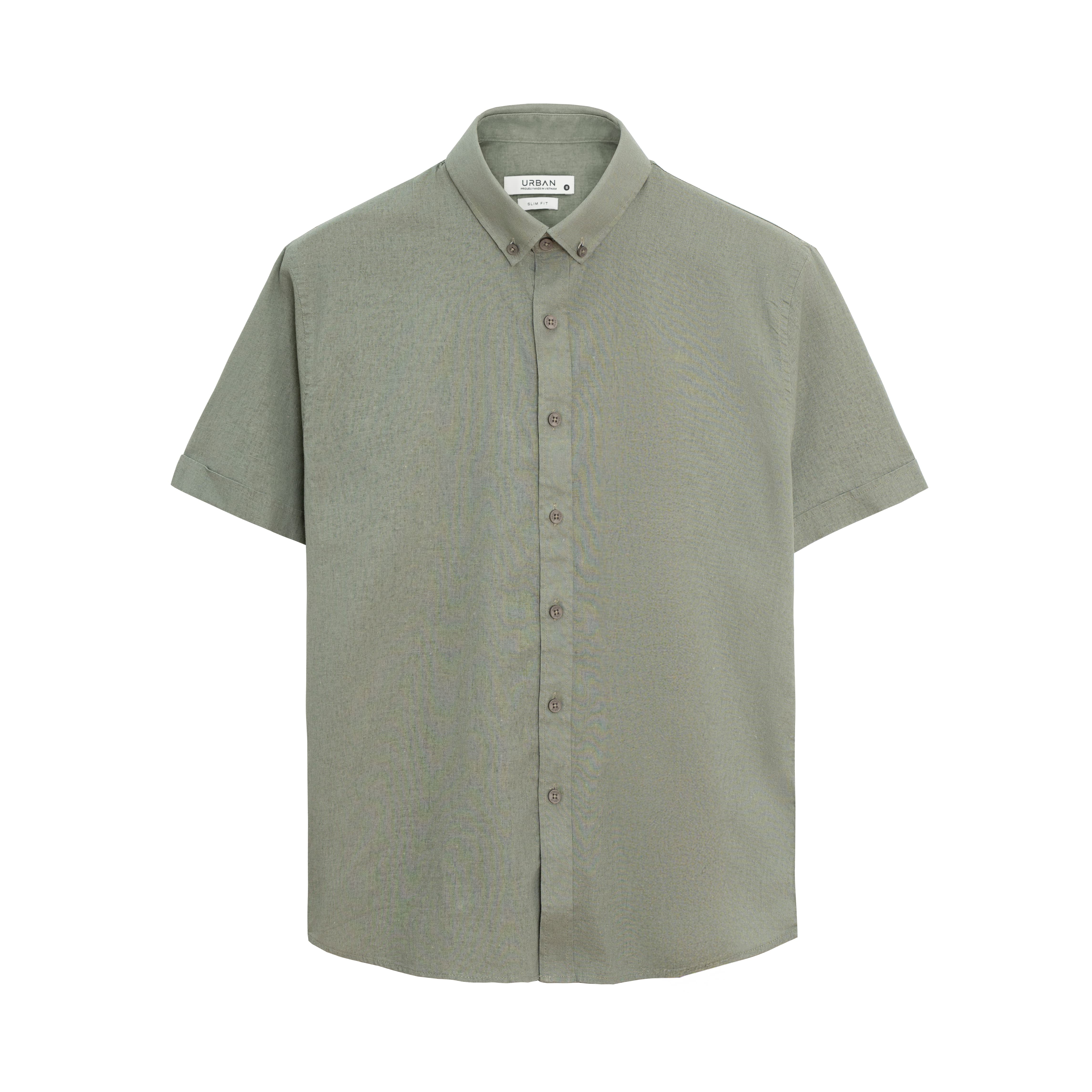 Áo Sơ Mi Cộc Tay Linen Urban 1305 - Rêu - S