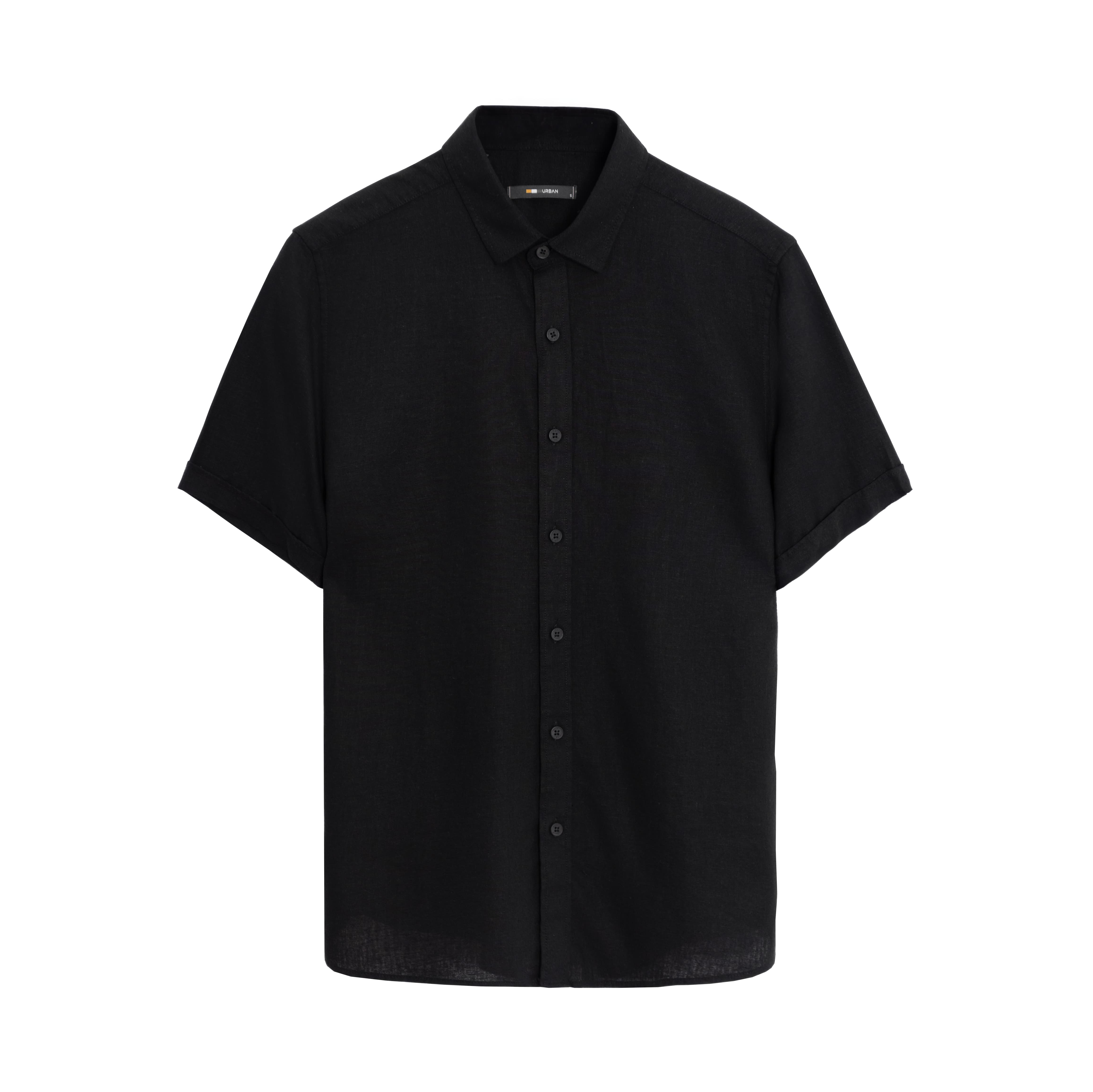 Áo Sơ Mi Cộc Tay Linen Urban 1305 - Đen - S