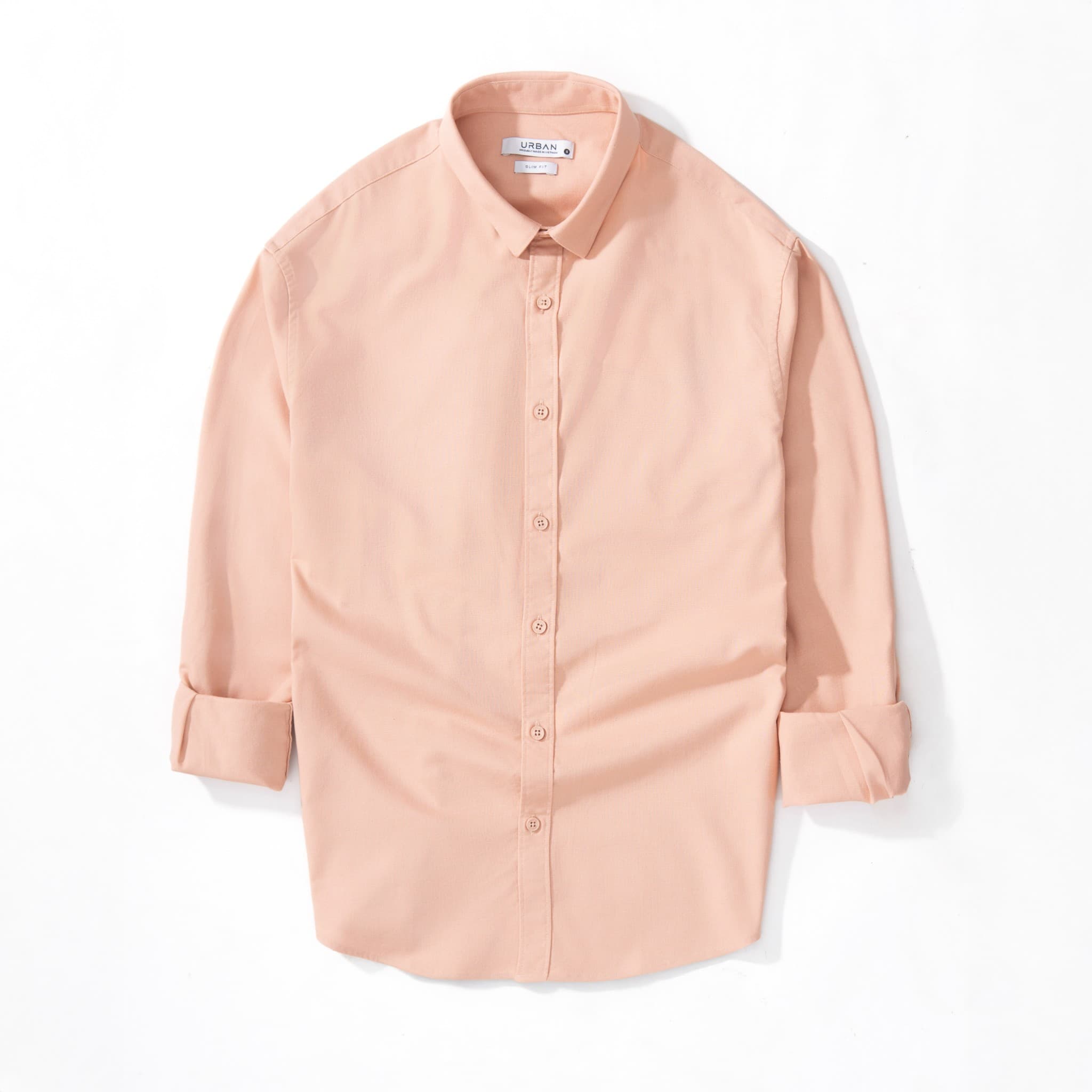 Áo Sơ Mi Dài Tay Urban Linen 1005 - Cam Cá Hồi - S
