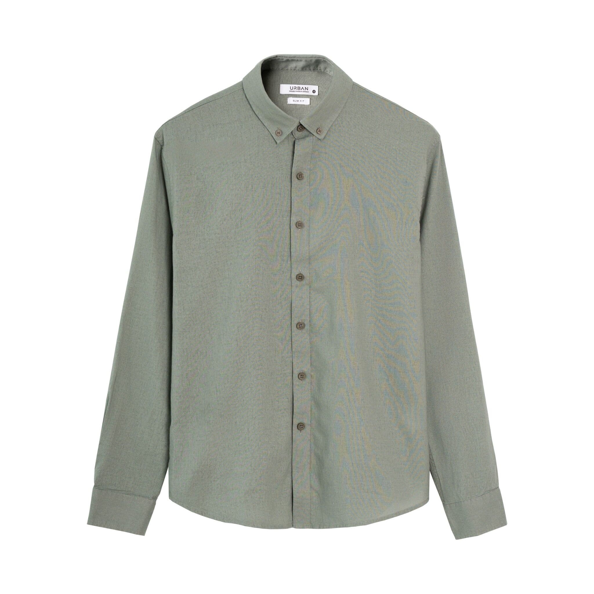 Áo Sơ Mi Trơn Dài Tay Linen Urban 1003 - Rêu - S