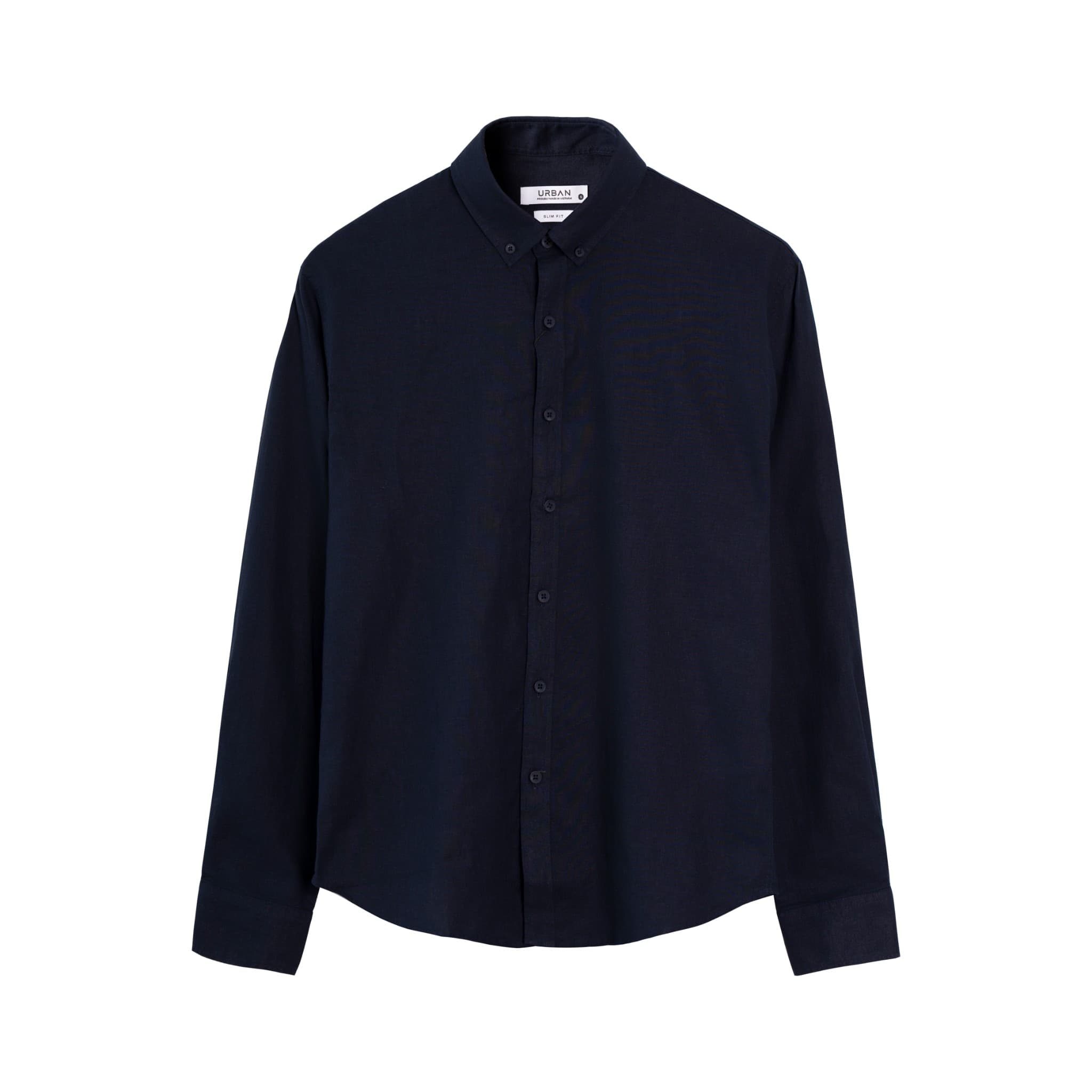 Áo Sơ Mi Trơn Dài Tay Linen Urban 1003 - Xanh than - S