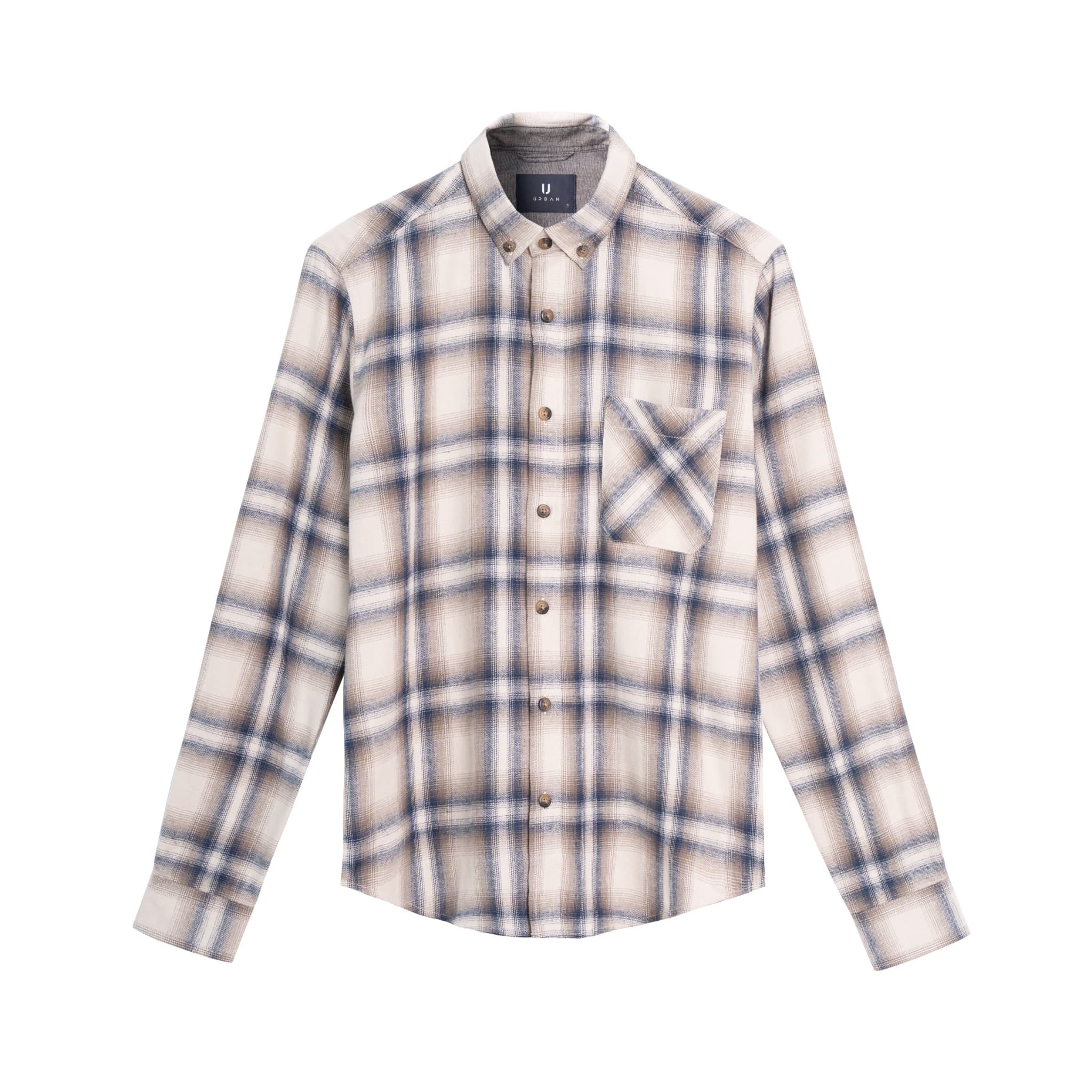 Áo Sơ Mi Dạ Dài Tay Kẻ Túi Ngực Urban 1299 - NO.13 - S