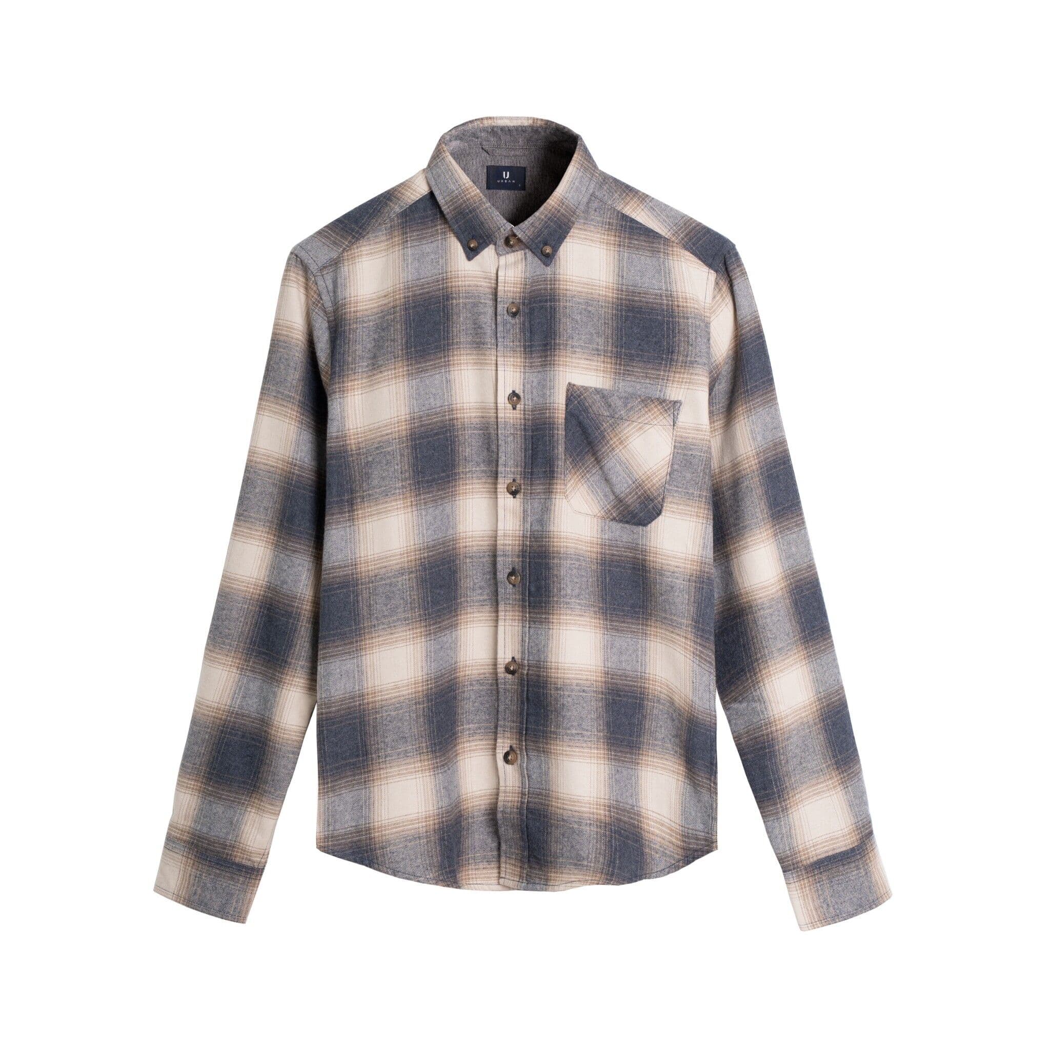 Áo Sơ Mi Dạ Dài Tay Kẻ Túi Ngực Urban 1299 - NO.3 - S